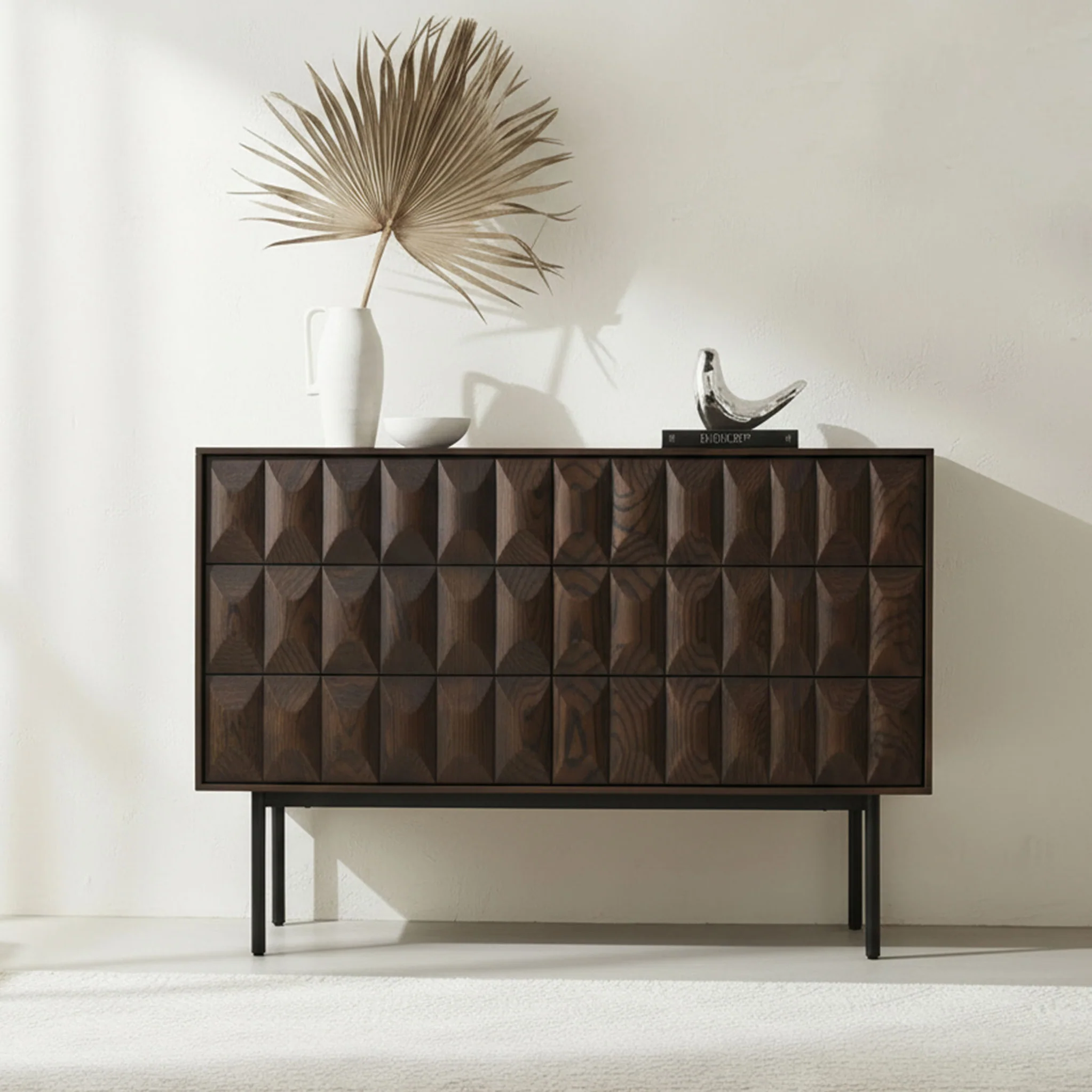 Roka Oak Geometric Large Sideboard - Image 2