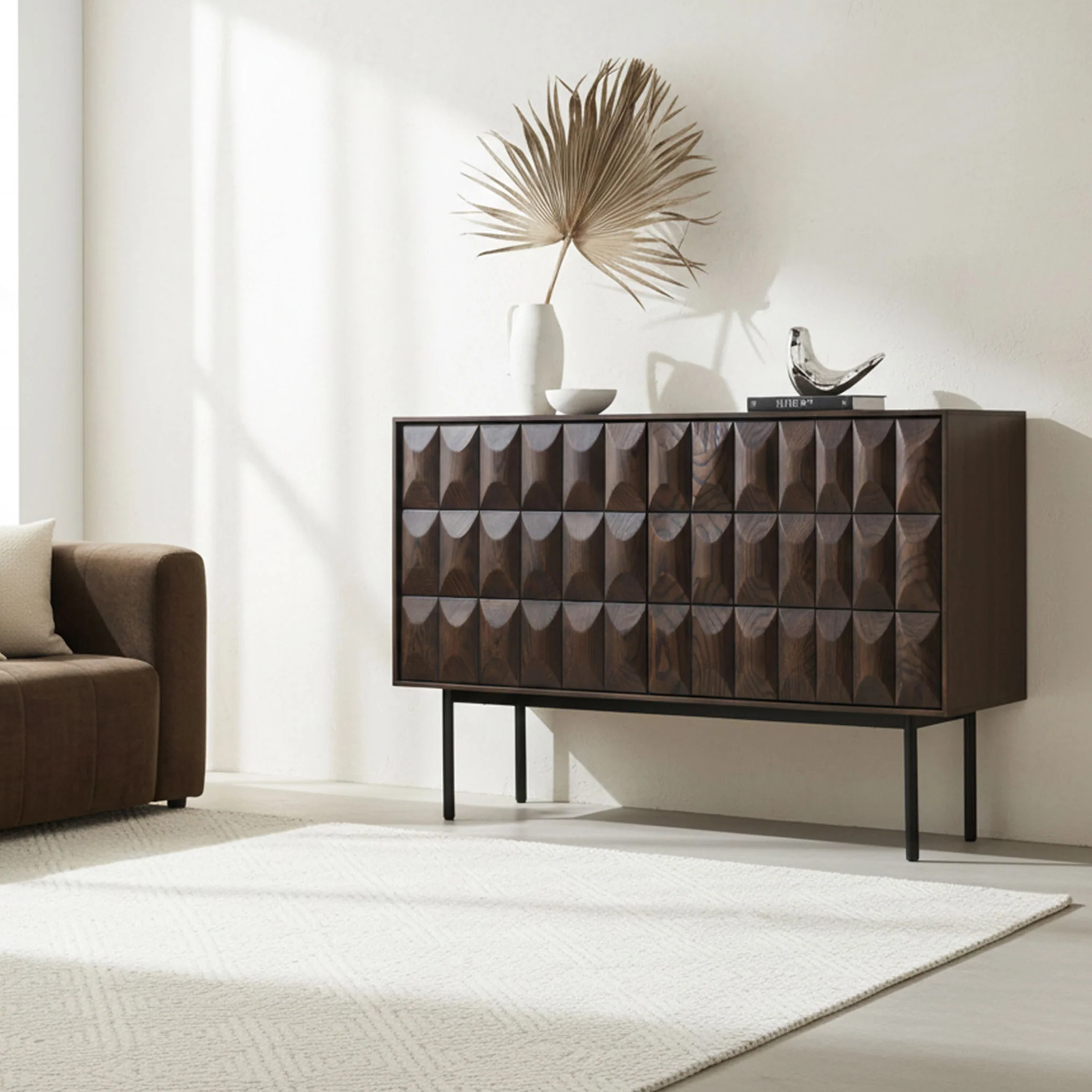 Roka Oak Geometric Large Sideboard - Image 3