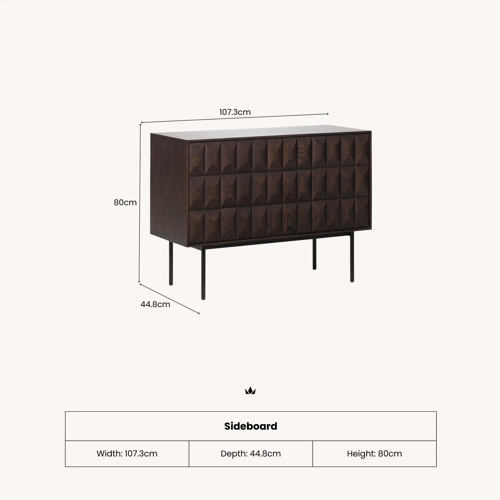 Roka Oak Geometric Large Sideboard - Image 7