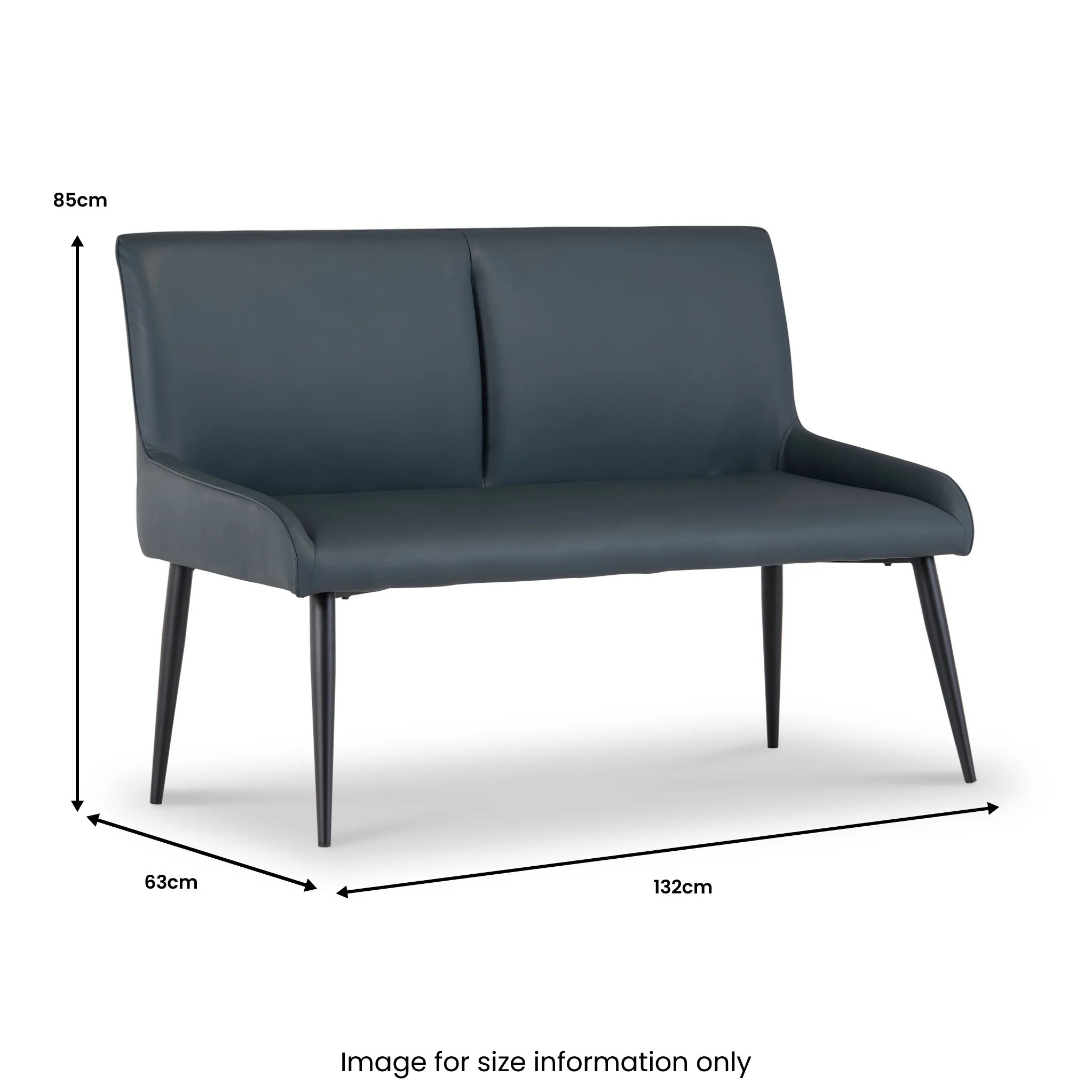 Rolf Faux Leather Curved Dining Bench - Image 4
