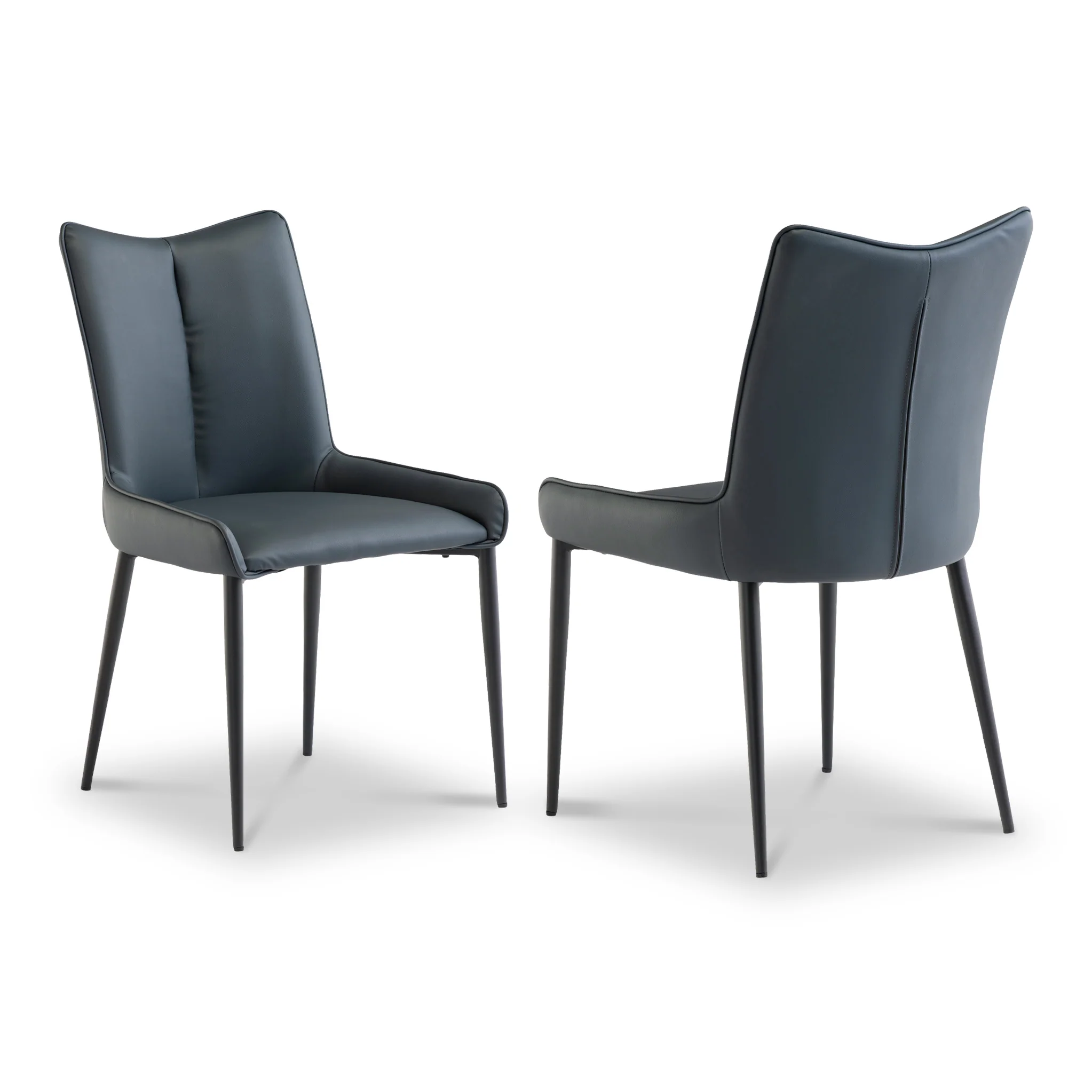 Rolf Faux Leather Curved Dining Chair - Image 4