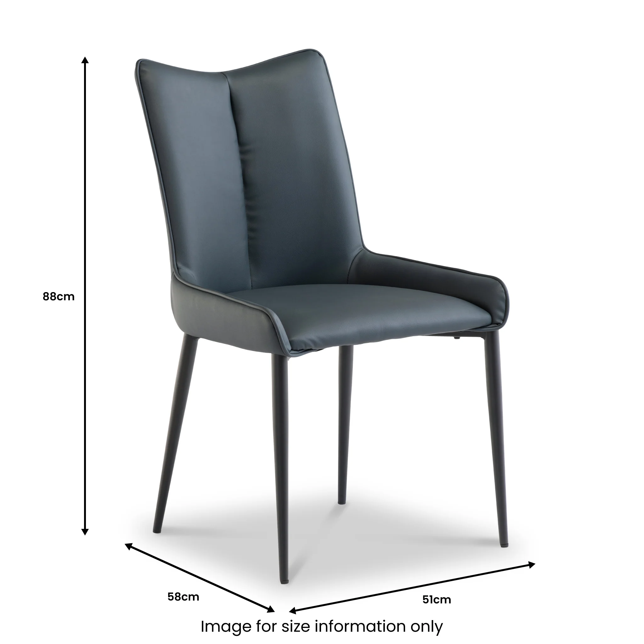 Rolf Faux Leather Curved Dining Chair - Image 5