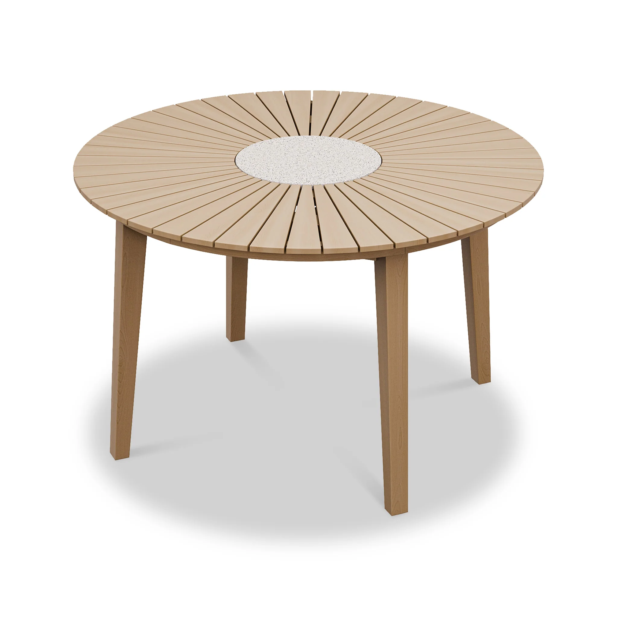 Roma FSC 4 Seater Round Sunray with Concrete Insert Dining Set with Roma Dining Chairs - Image 6