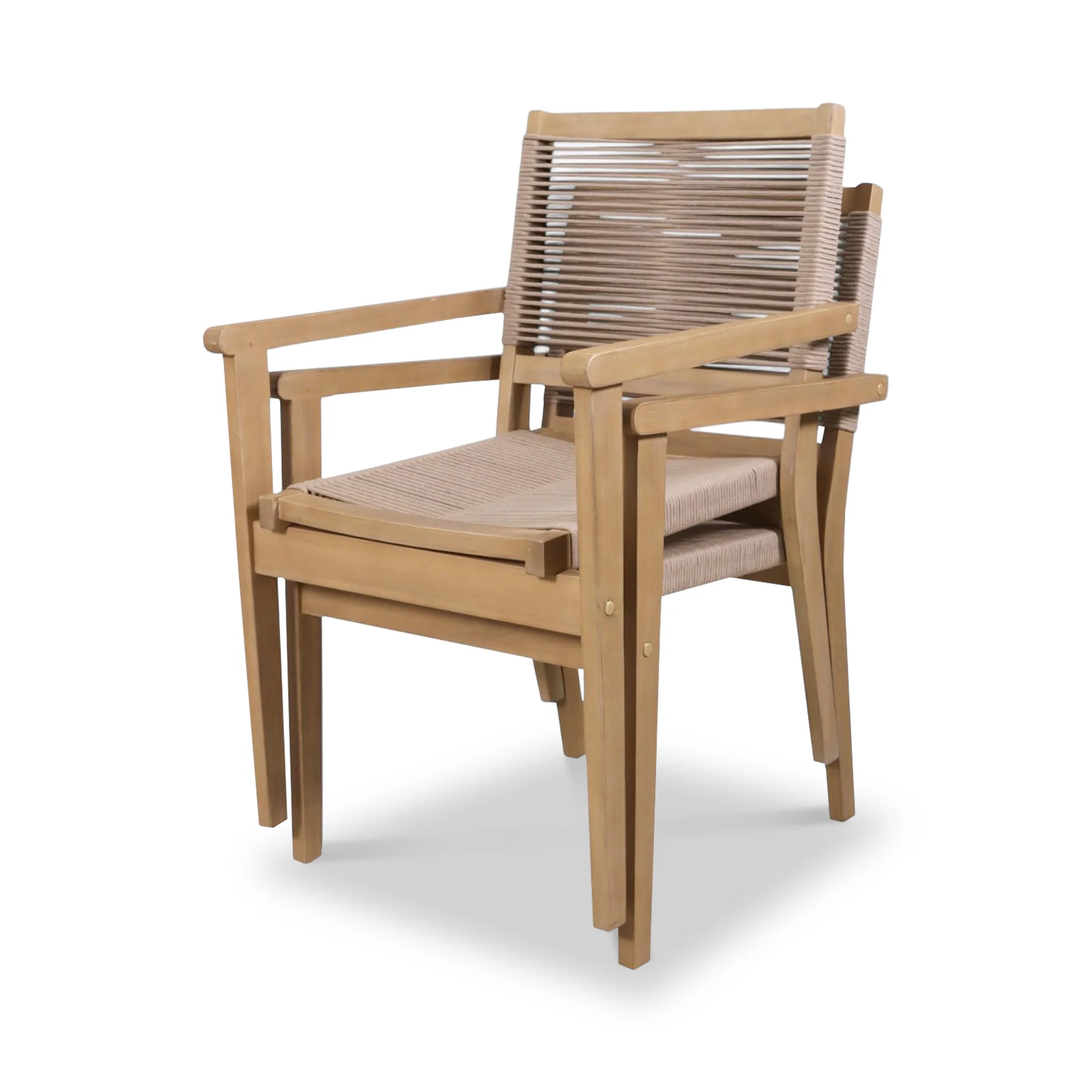 Roma FSC 4 Seater Round Sunray with Concrete Insert Dining Set with Roma Rope Stacking Chairs - Image 10