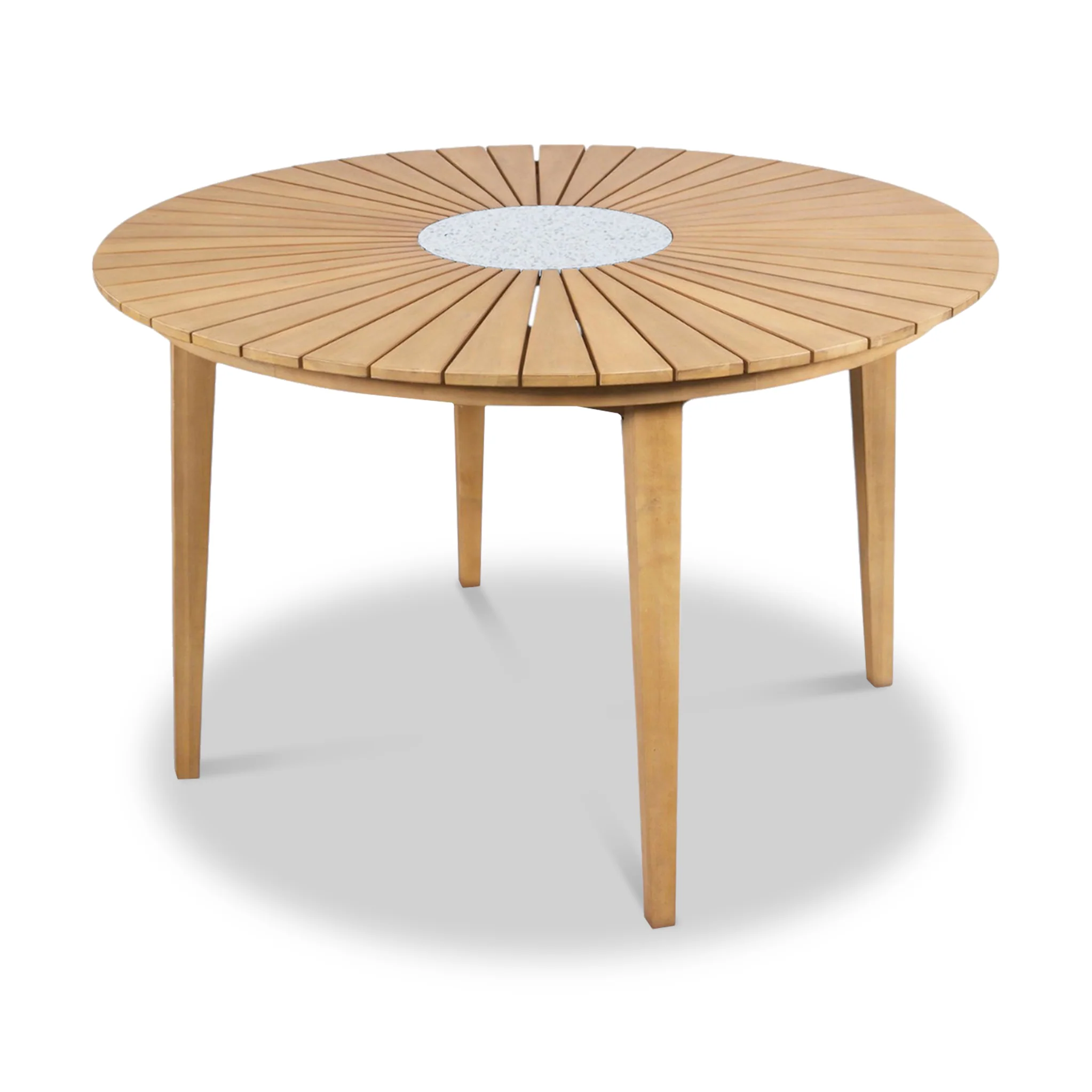 Roma FSC 4 Seater Round Sunray with Concrete Insert Dining Set with Roma Rope Stacking Chairs - Image 7