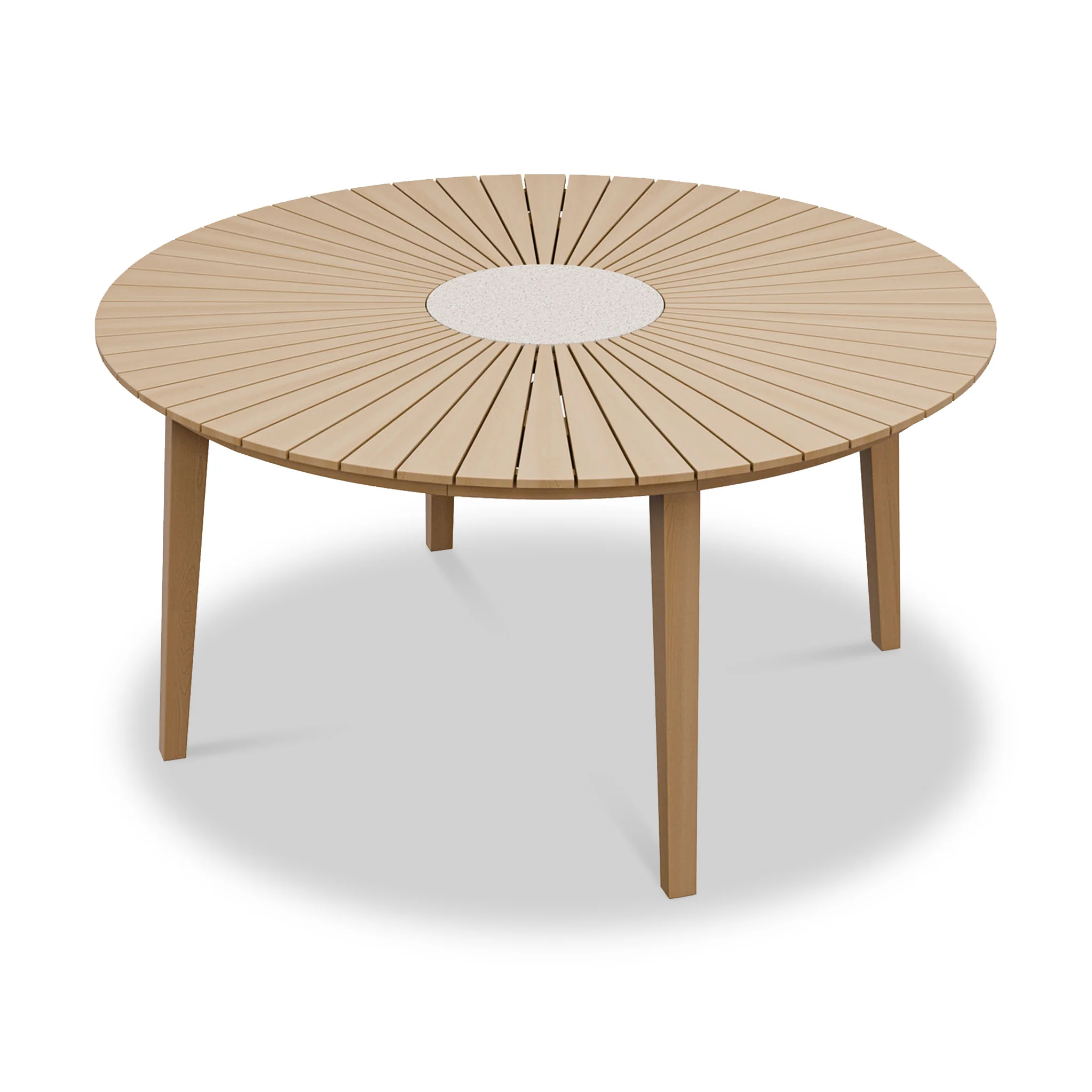 Roma FSC 4 Seater Round Sunray with Concrete Insert Dining Set with Sol Dining Chairs - Image 6