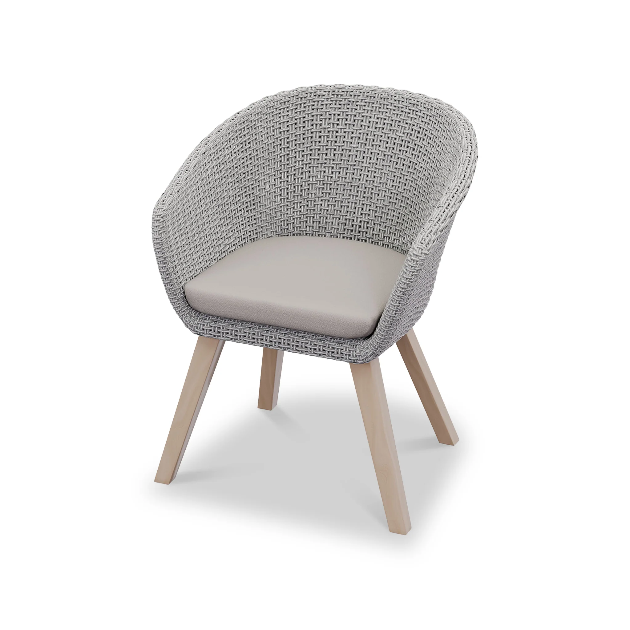 Roma FSC 4 Seater Round Sunray with Concrete Insert Dining Set with Sol Dining Chairs - Image 7