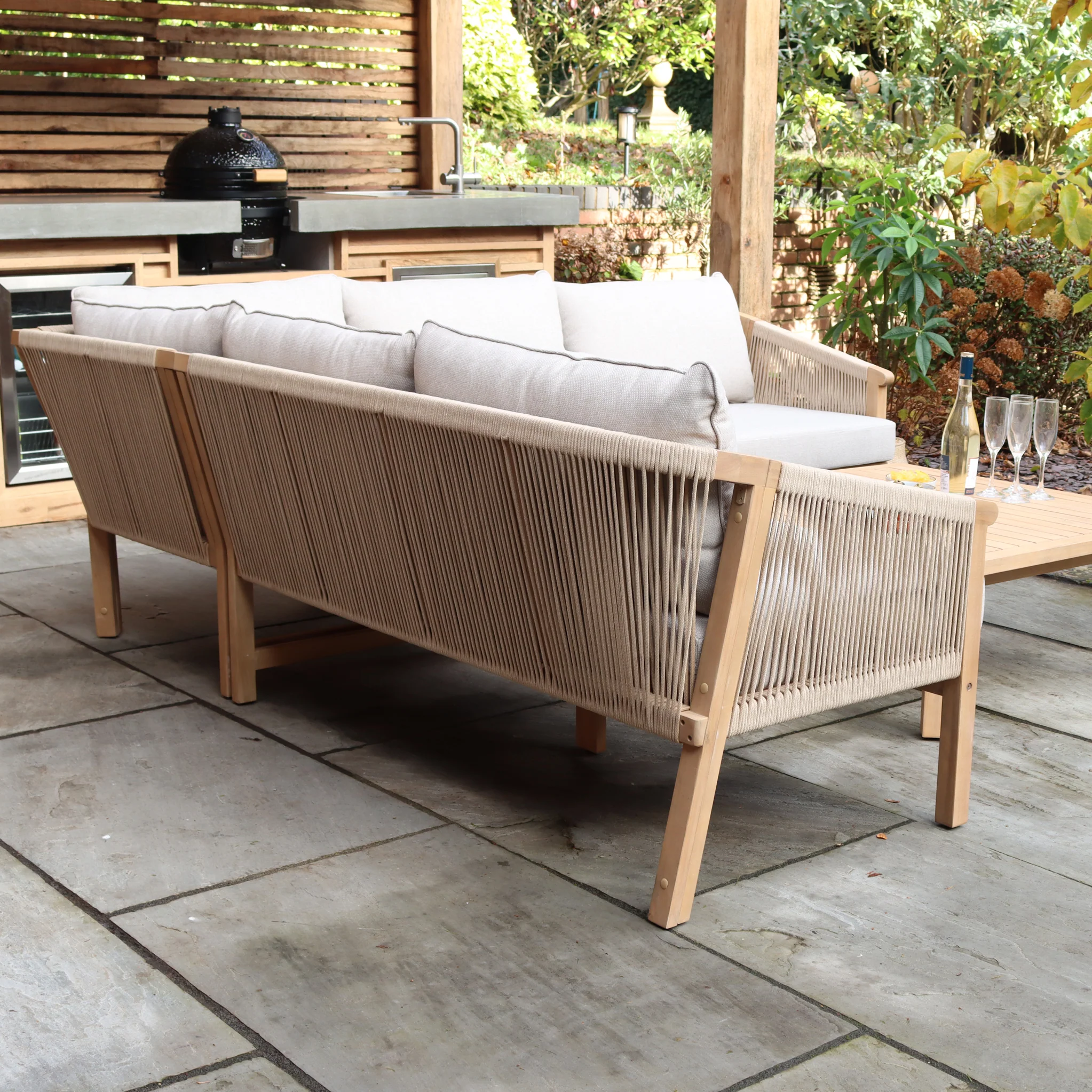 Roma FSC 5 Seater Corner Lounge Set with 90cm Square Coffee Table - Image 5