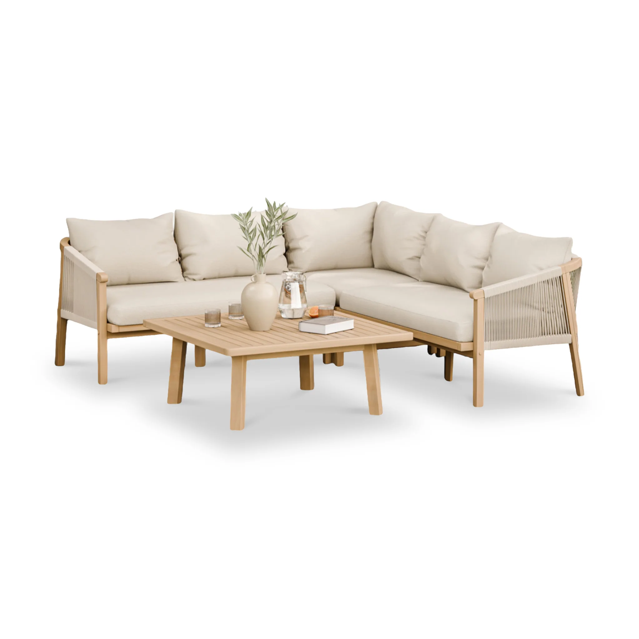 Roma FSC 5 Seater Corner Lounge Set with 90cm Square Coffee Table - Image 7