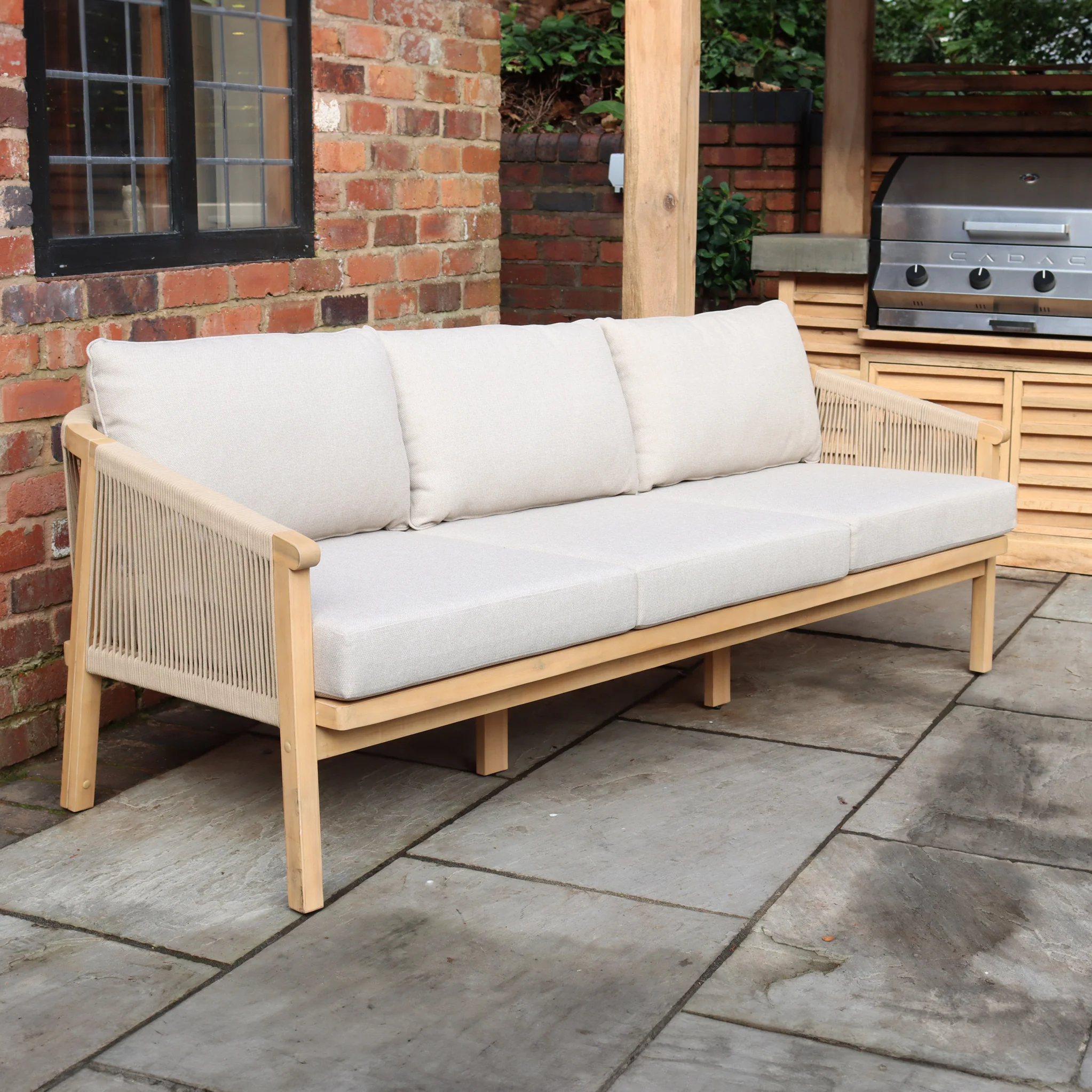 Roma FSC 5 Seater Triple Lounge Set with Rectangular Coffee Table - Image 6