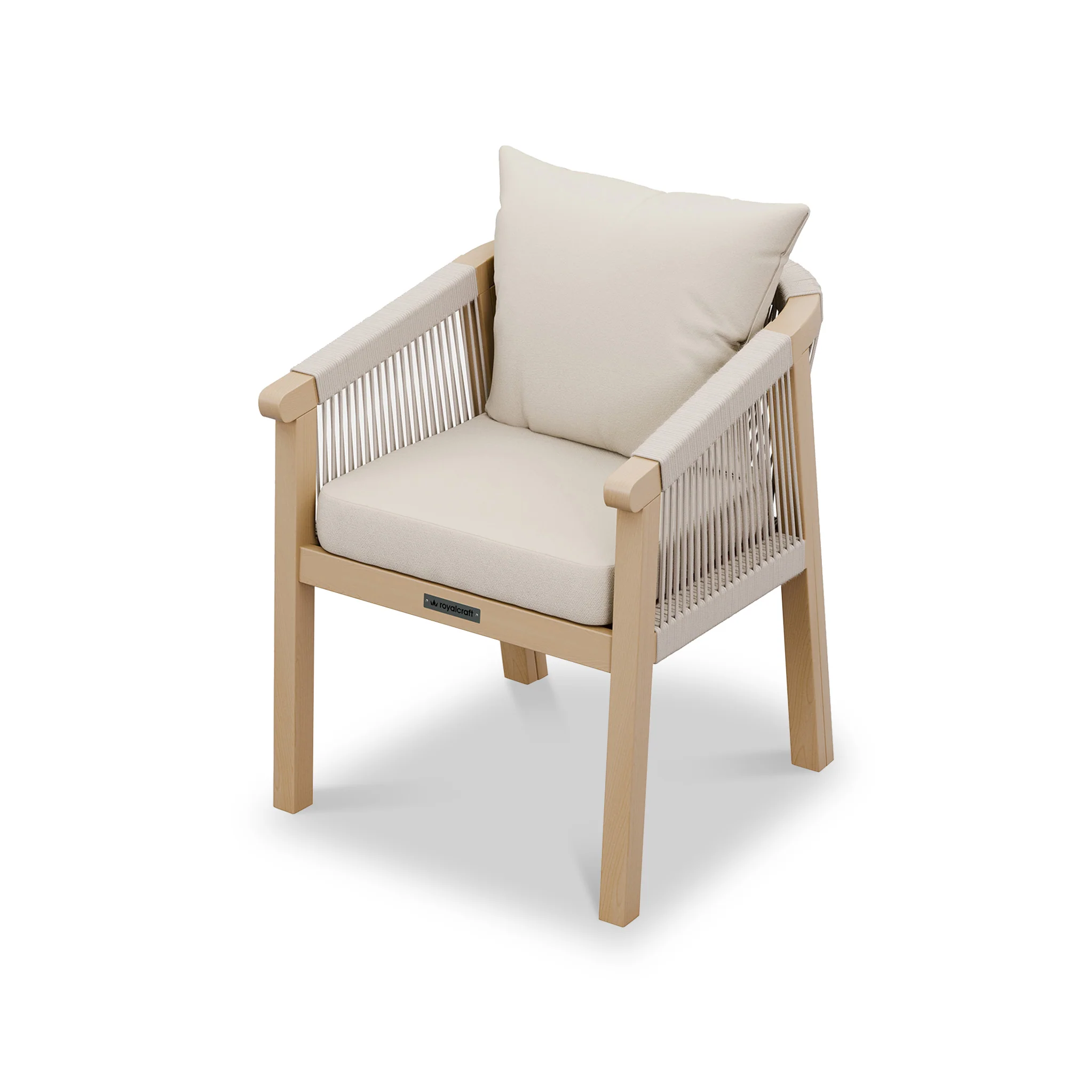 Roma FSC 6 Seater Round Sunray with Concrete Insert Dining Set with Roma Dining Chairs - Image 6