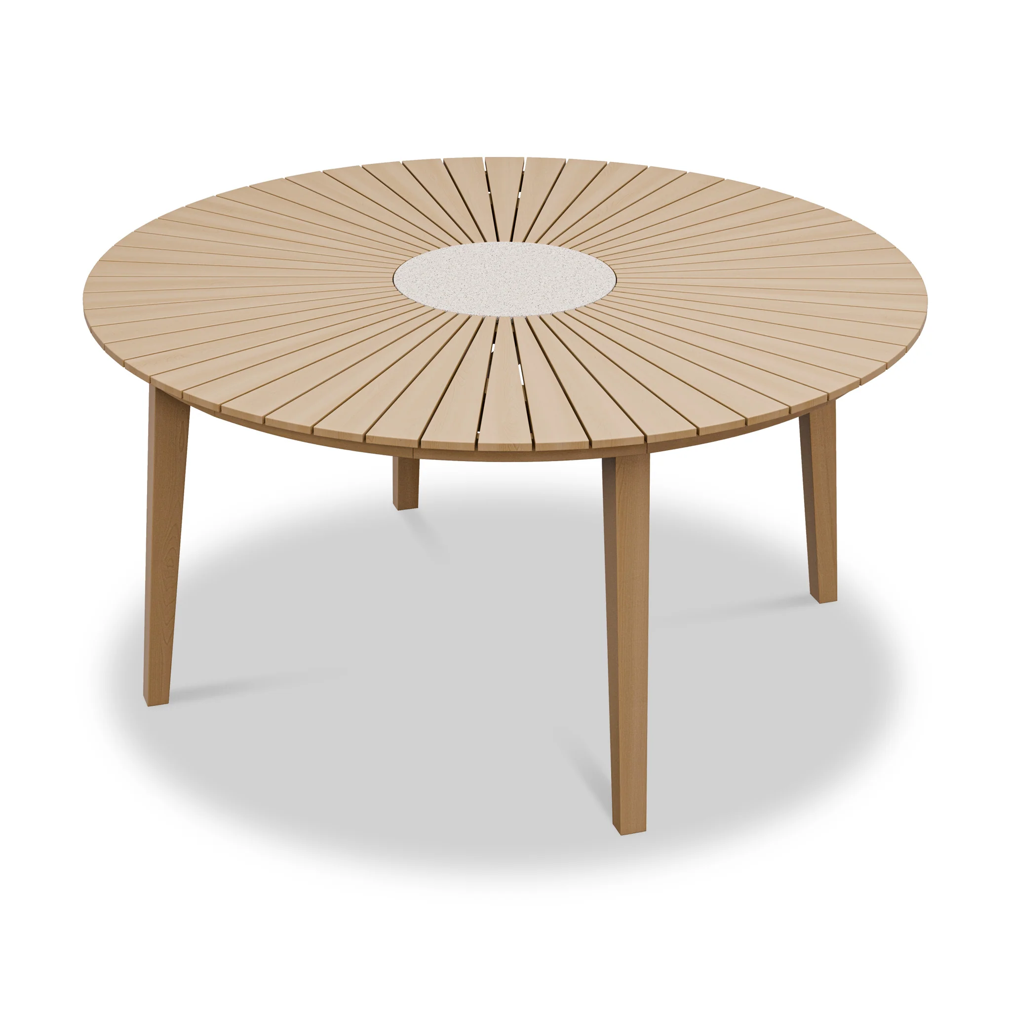Roma FSC 6 Seater Round Sunray with Concrete Insert Dining Set with Roma Dining Chairs - Image 7