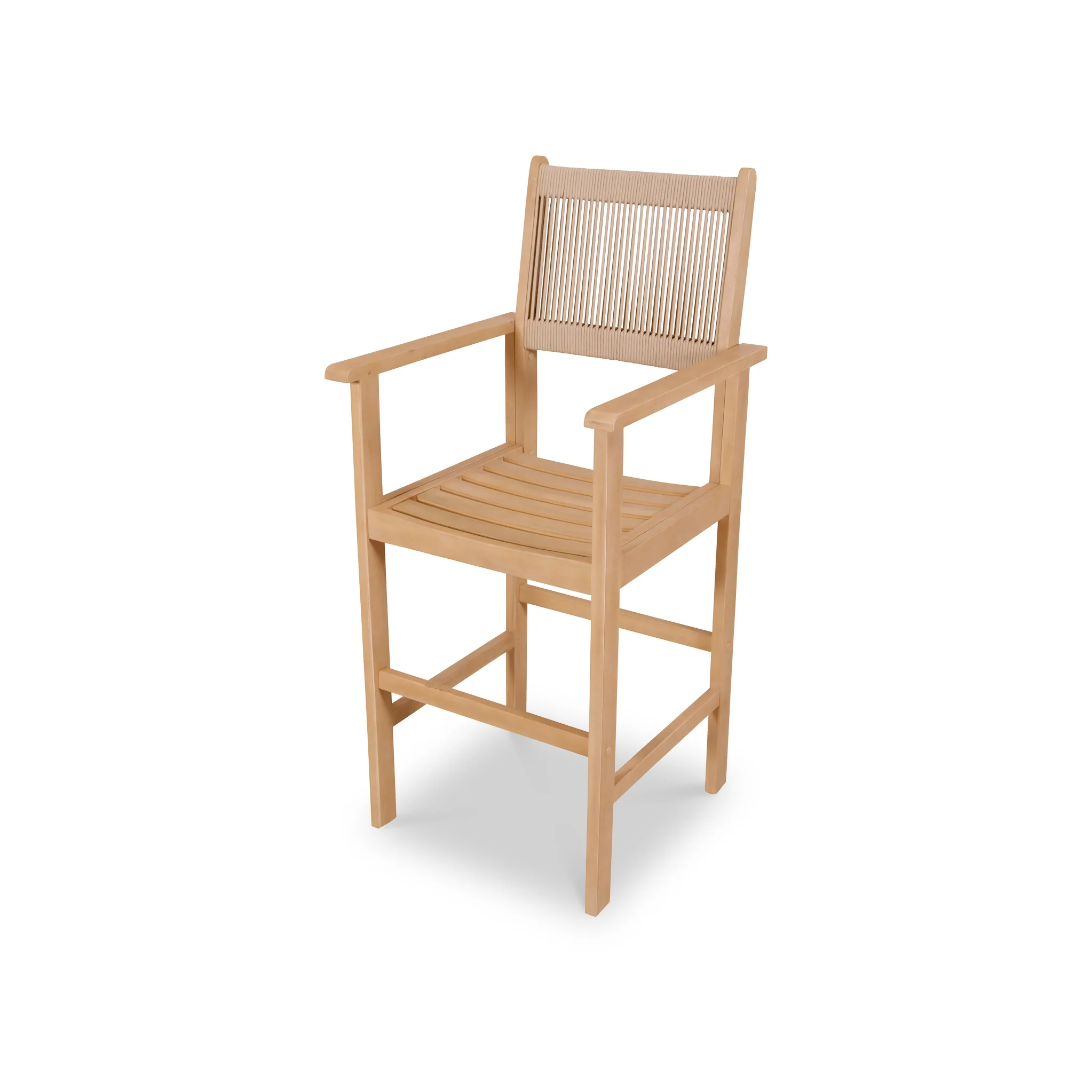 Roma FSC Bar Set 100cm High Table With 4 Rope Bar Stools - Image 8