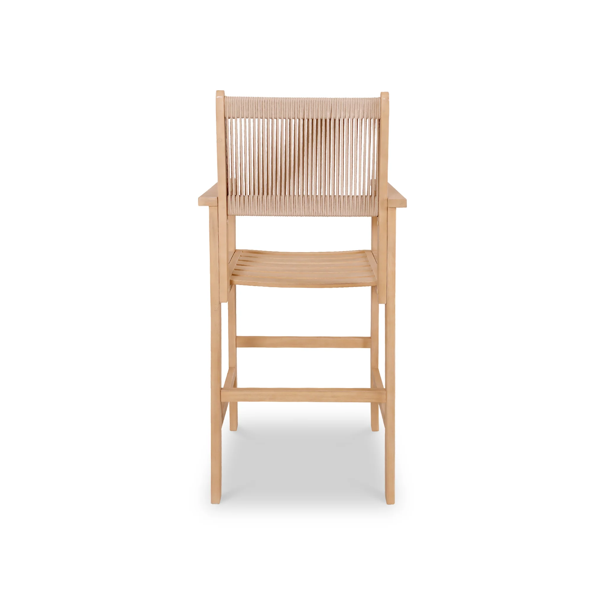 Roma FSC Bar Set 100cm High Table With 4 Rope Bar Stools - Image 9