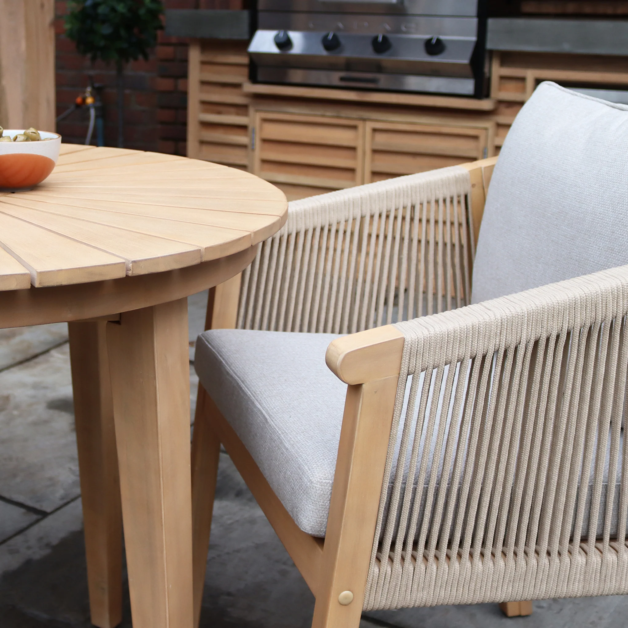 Roma FSC Sunray Bistro Set 80cm Table with 2 Roma Dining Chairs - Image 5
