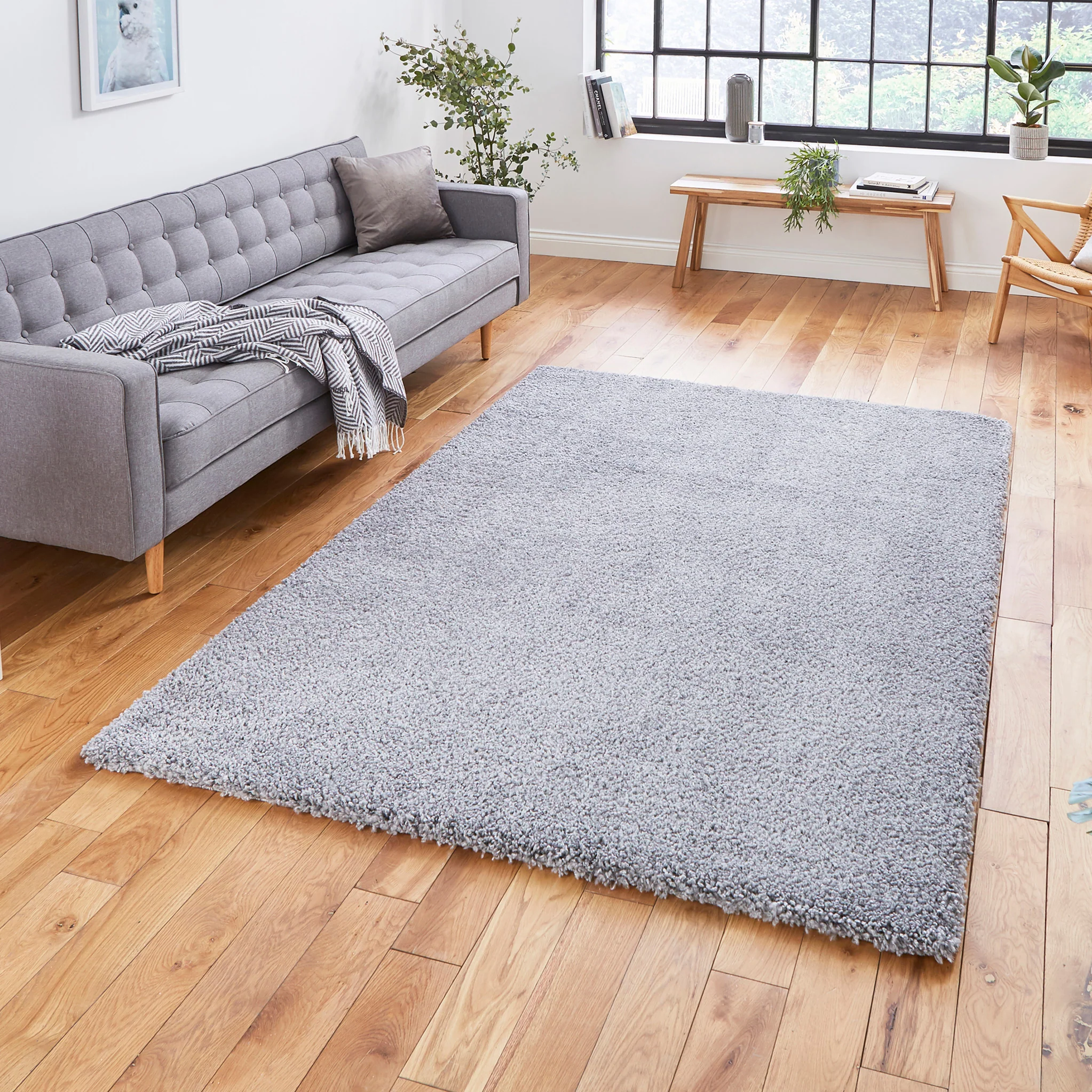 Roswell Stain Resistant Shaggy Rug - Image 44