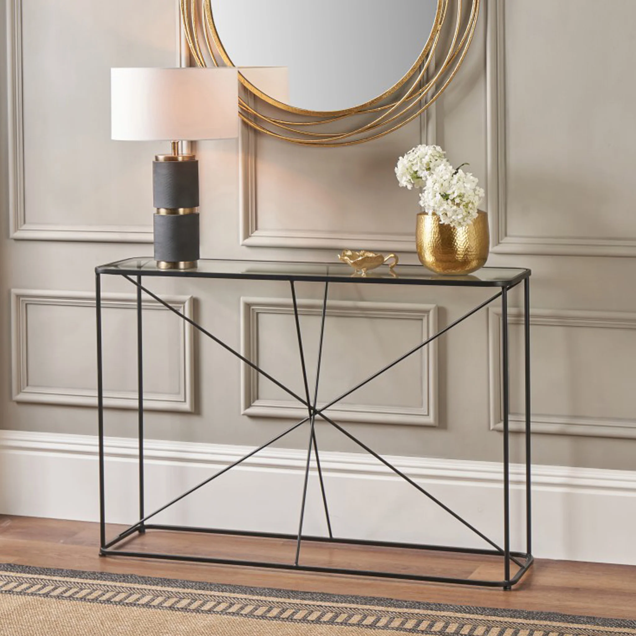 Roxy Glass Top Console Table - Image 2