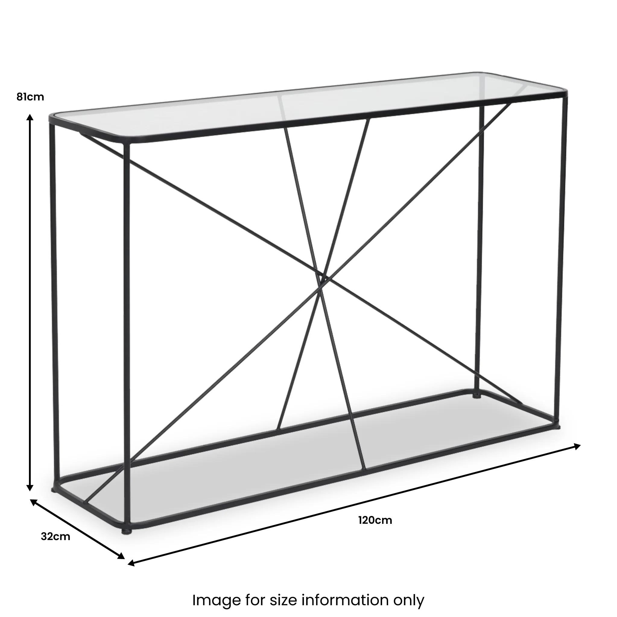 Roxy Glass Top Console Table - Image 7