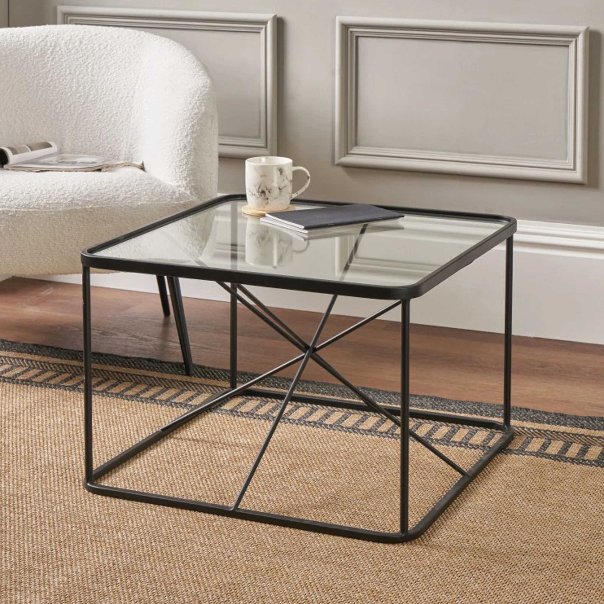 Roxy Glass Top Square Coffee Table - Image 2