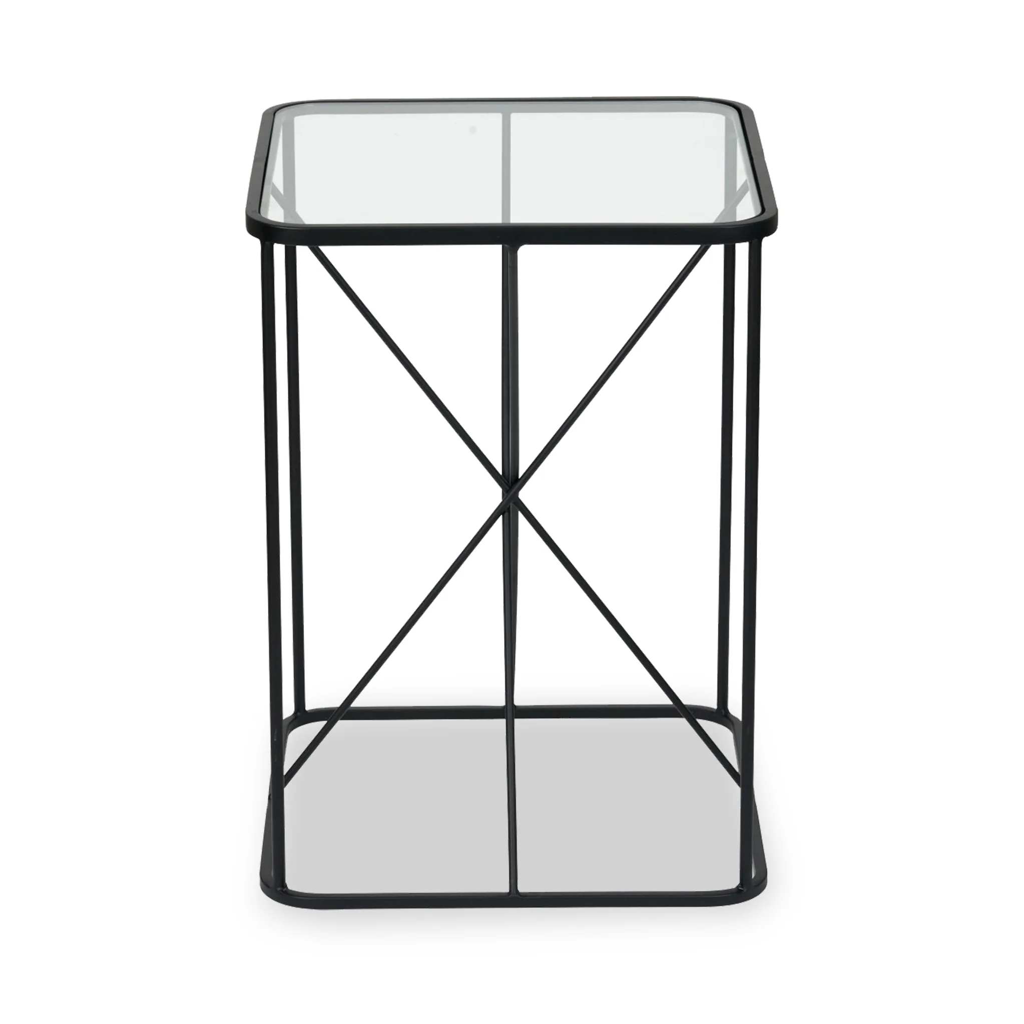 Roxy Glass Top Square Side Table - Image 3