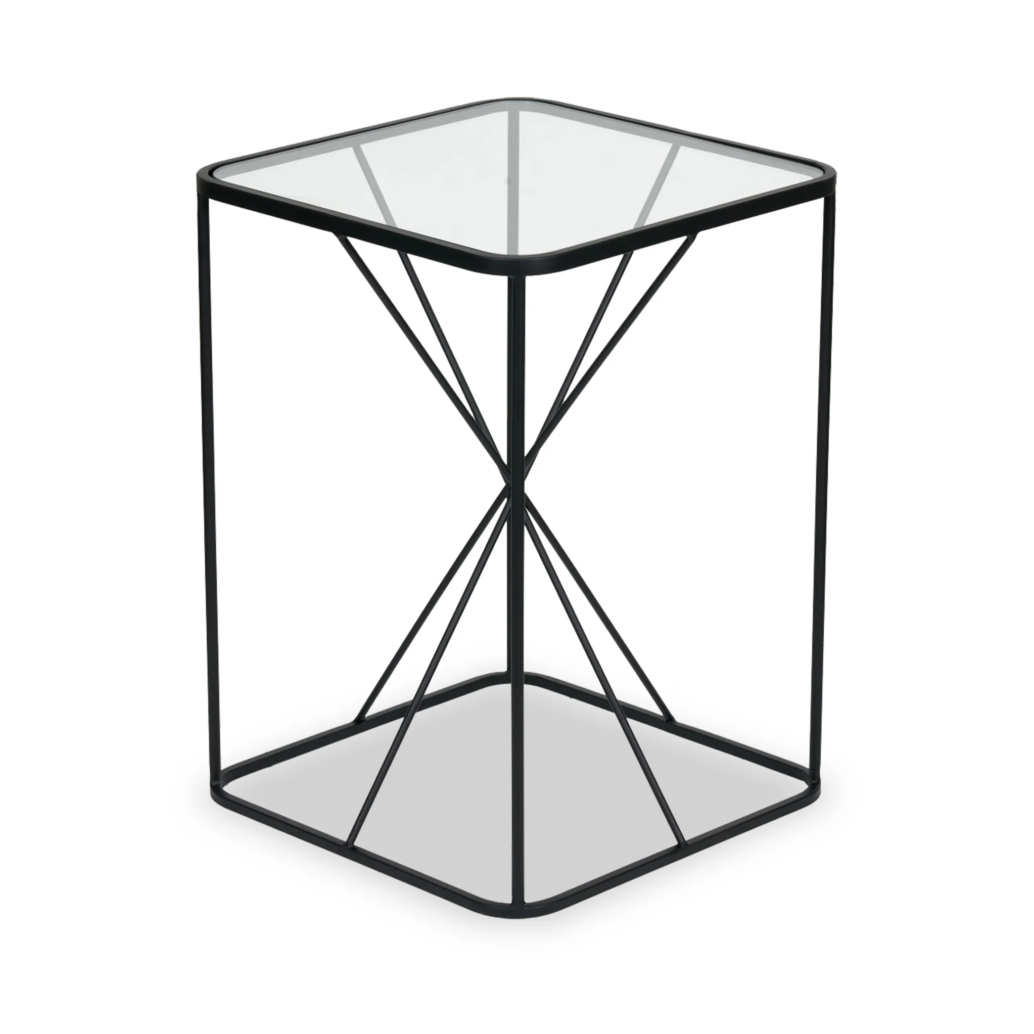 Roxy Glass Top Square Side Table - Image 5