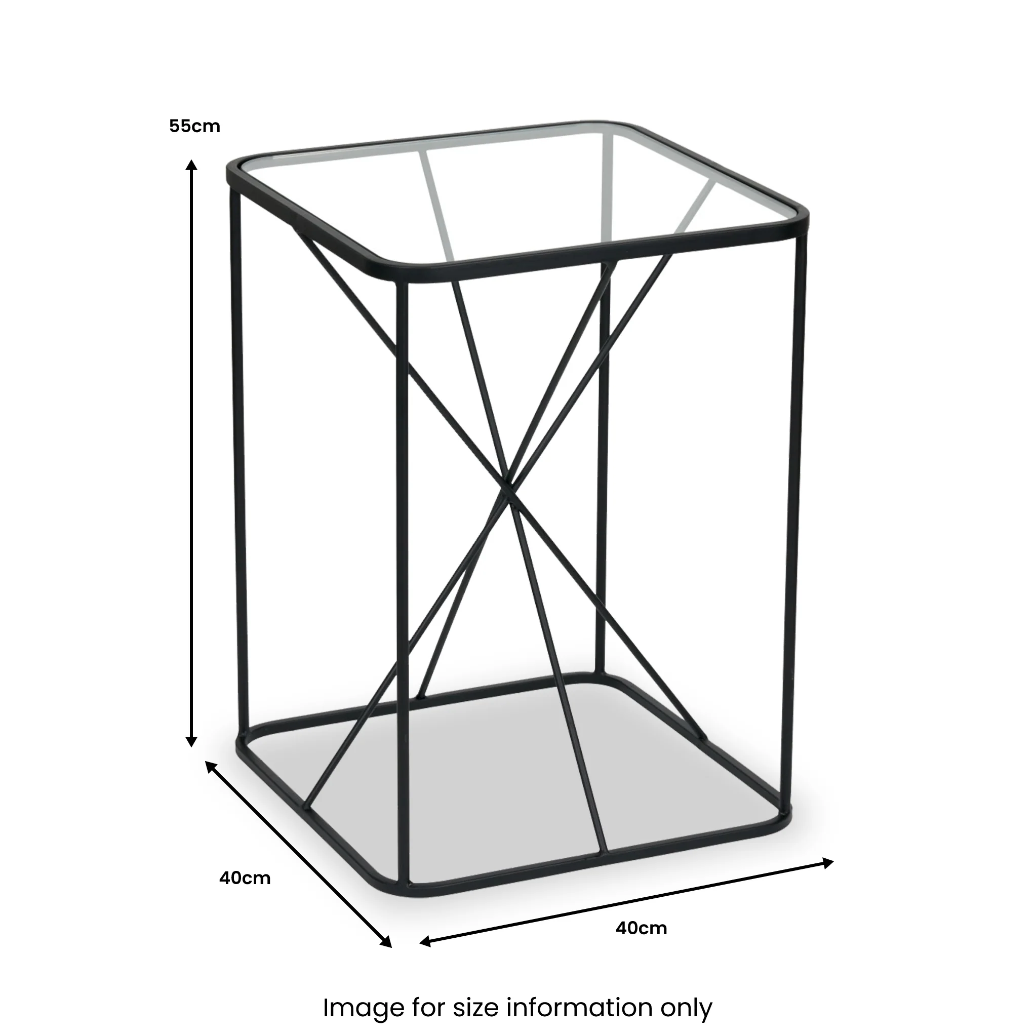 Roxy Glass Top Square Side Table - Image 8