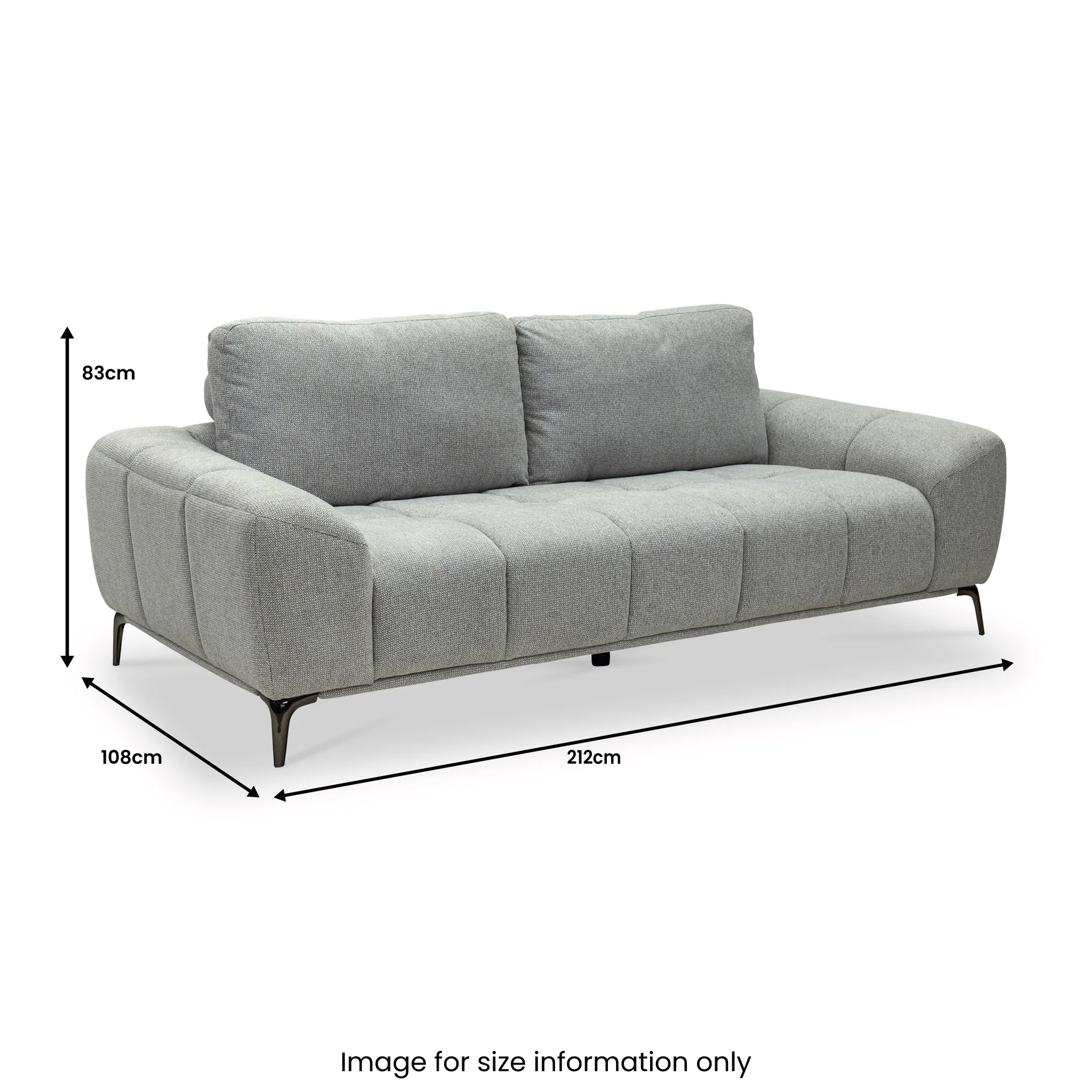 Ruelle Textured Fabric 3 Seater Sofa - Image 4