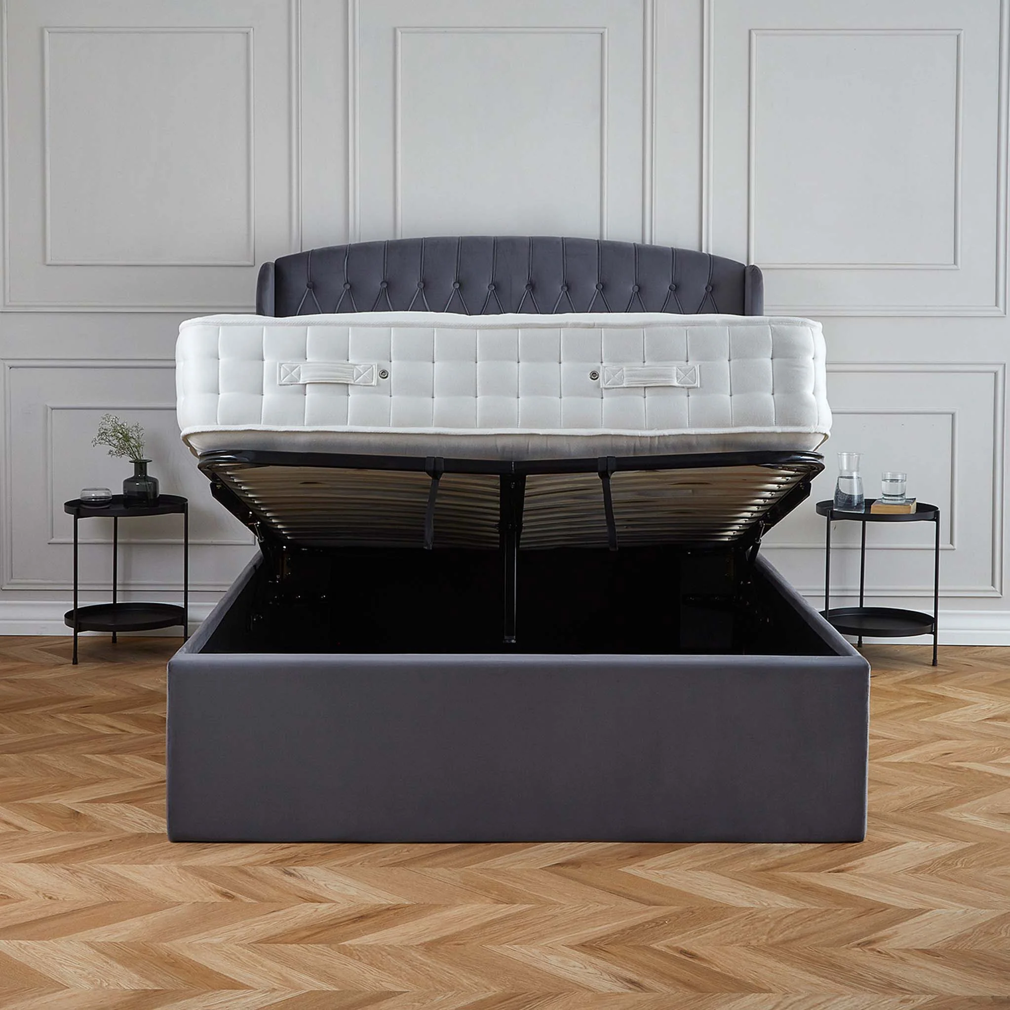 Sailsbury Velvet Ottoman Storage Bed Frame - Image 10