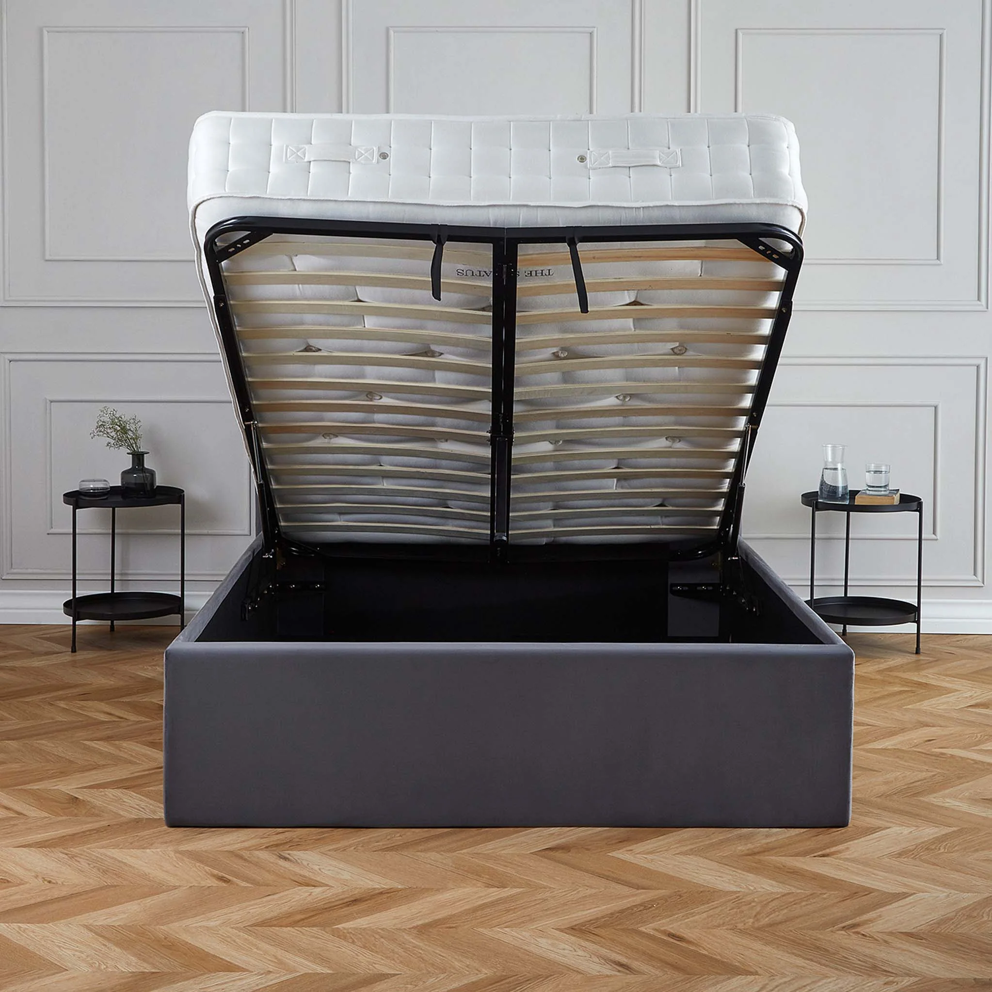 Sailsbury Velvet Ottoman Storage Bed Frame - Image 11