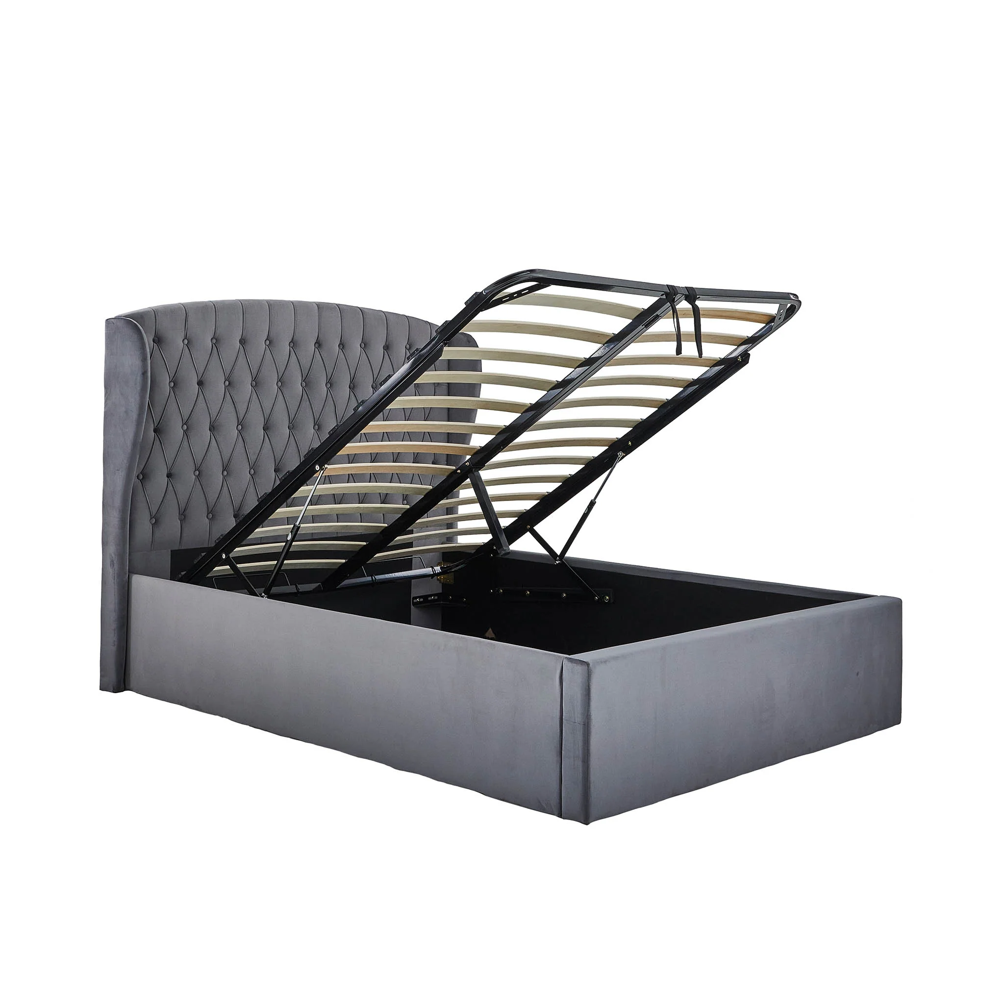 Sailsbury Velvet Ottoman Storage Bed Frame - Image 13