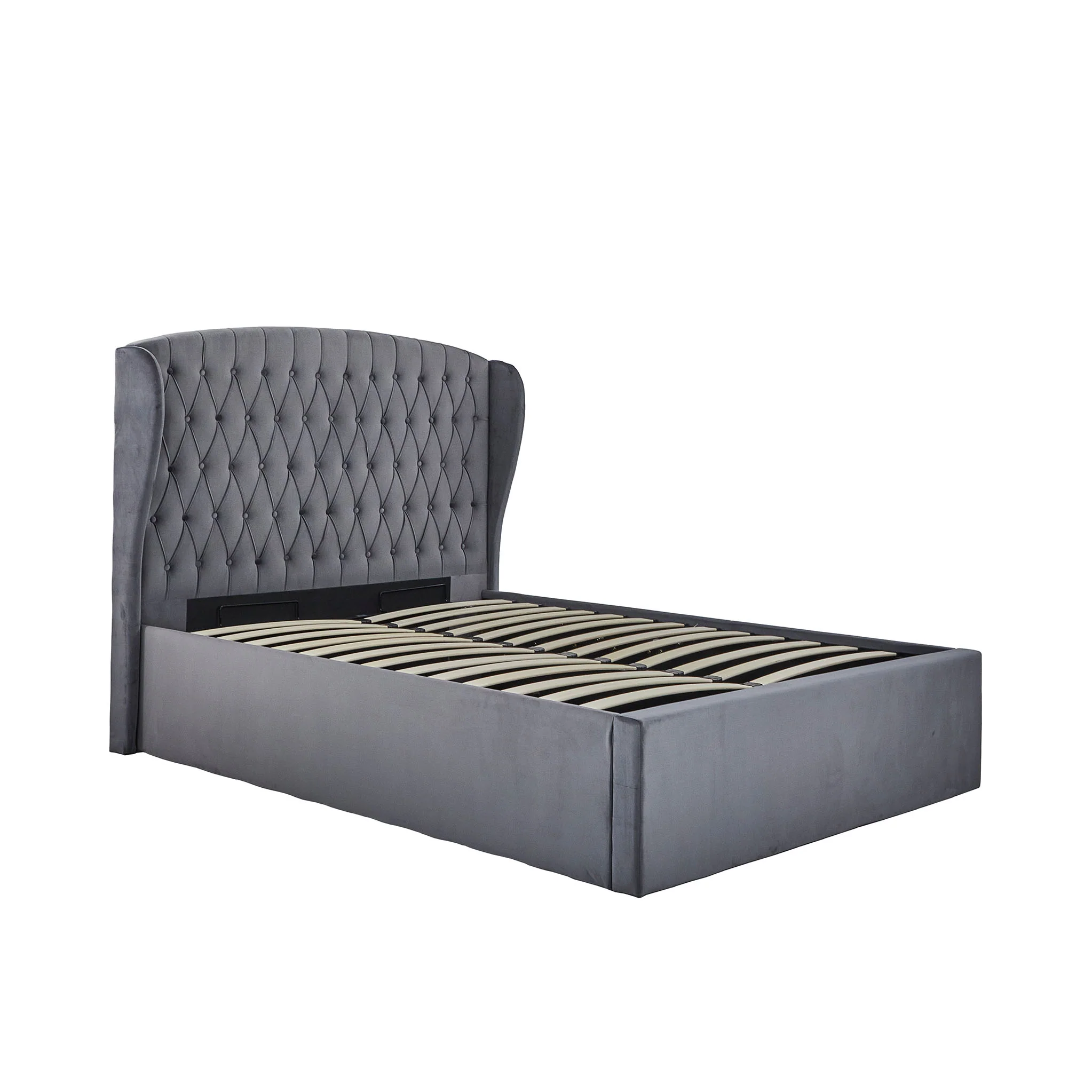 Sailsbury Velvet Ottoman Storage Bed Frame - Image 17