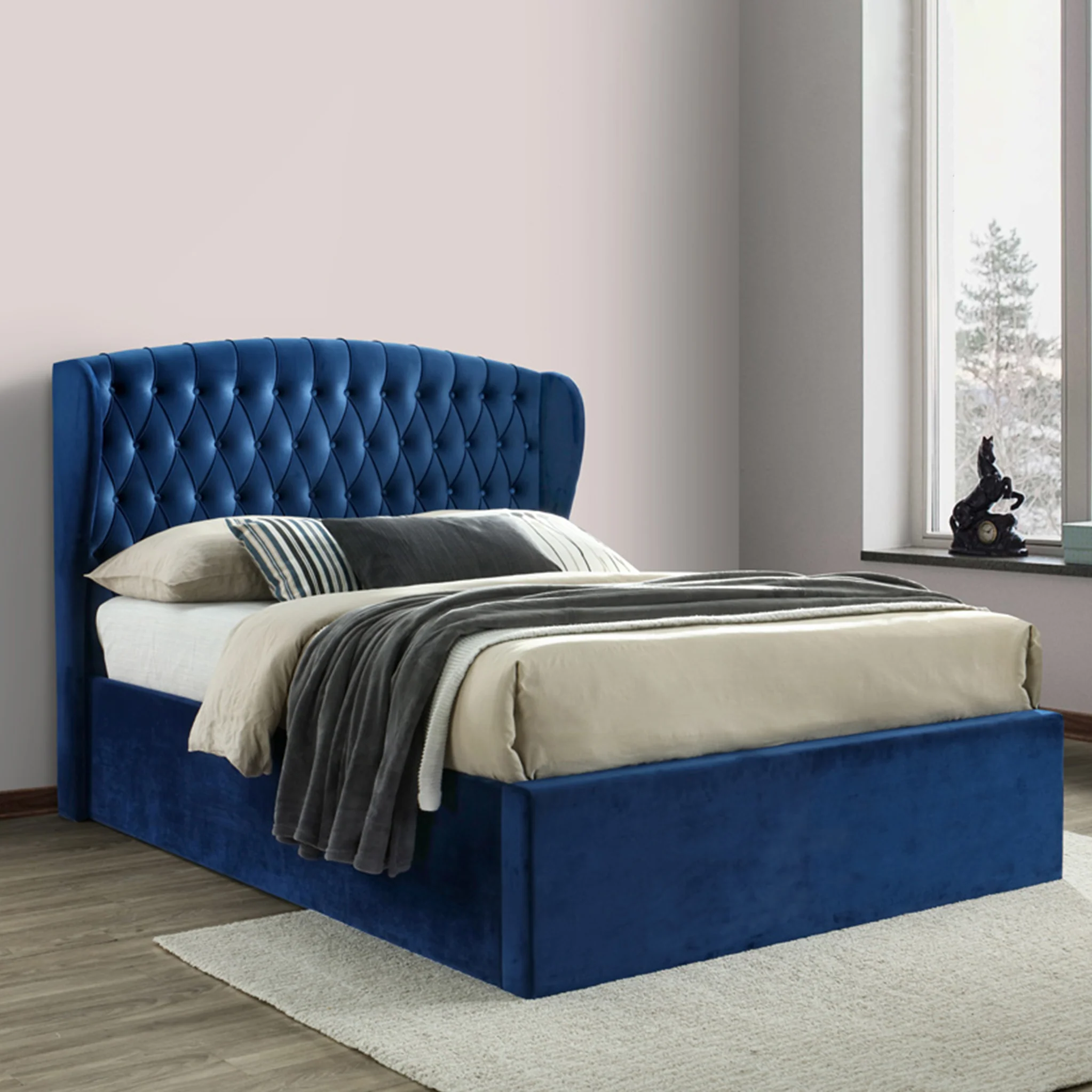 Sailsbury Velvet Ottoman Storage Bed Frame - Image 21