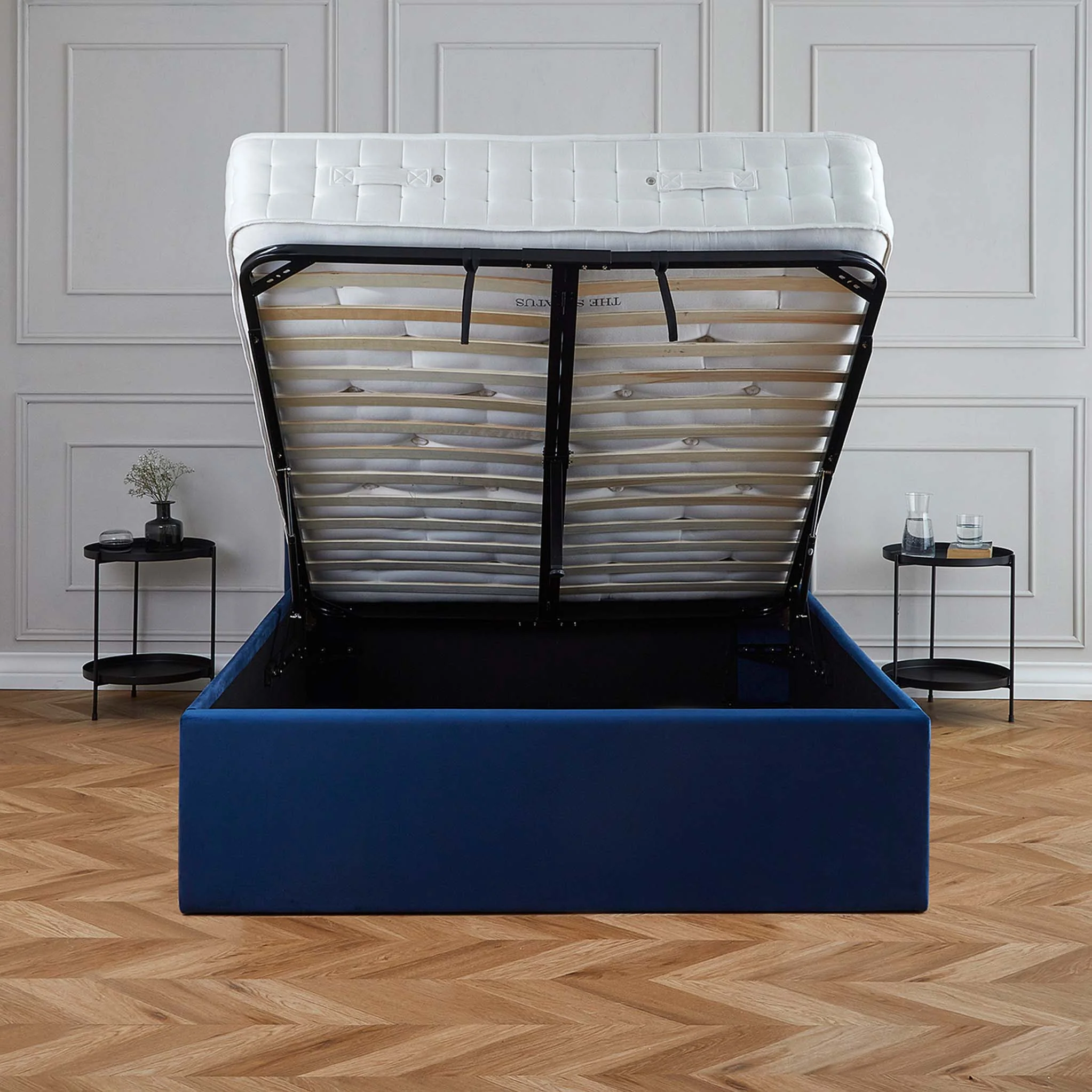 Sailsbury Velvet Ottoman Storage Bed Frame - Image 25