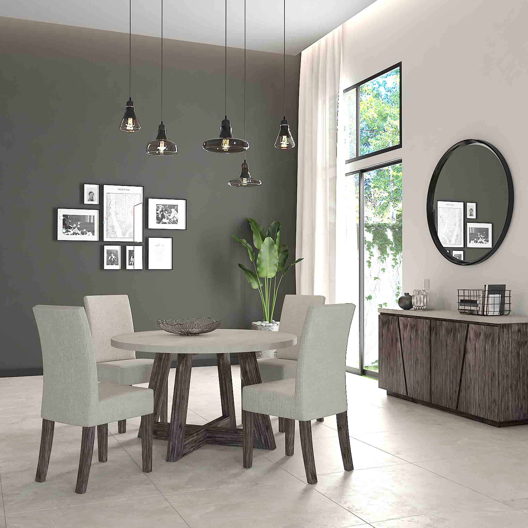 Saltaire Grey Round Dining Table - Image 2