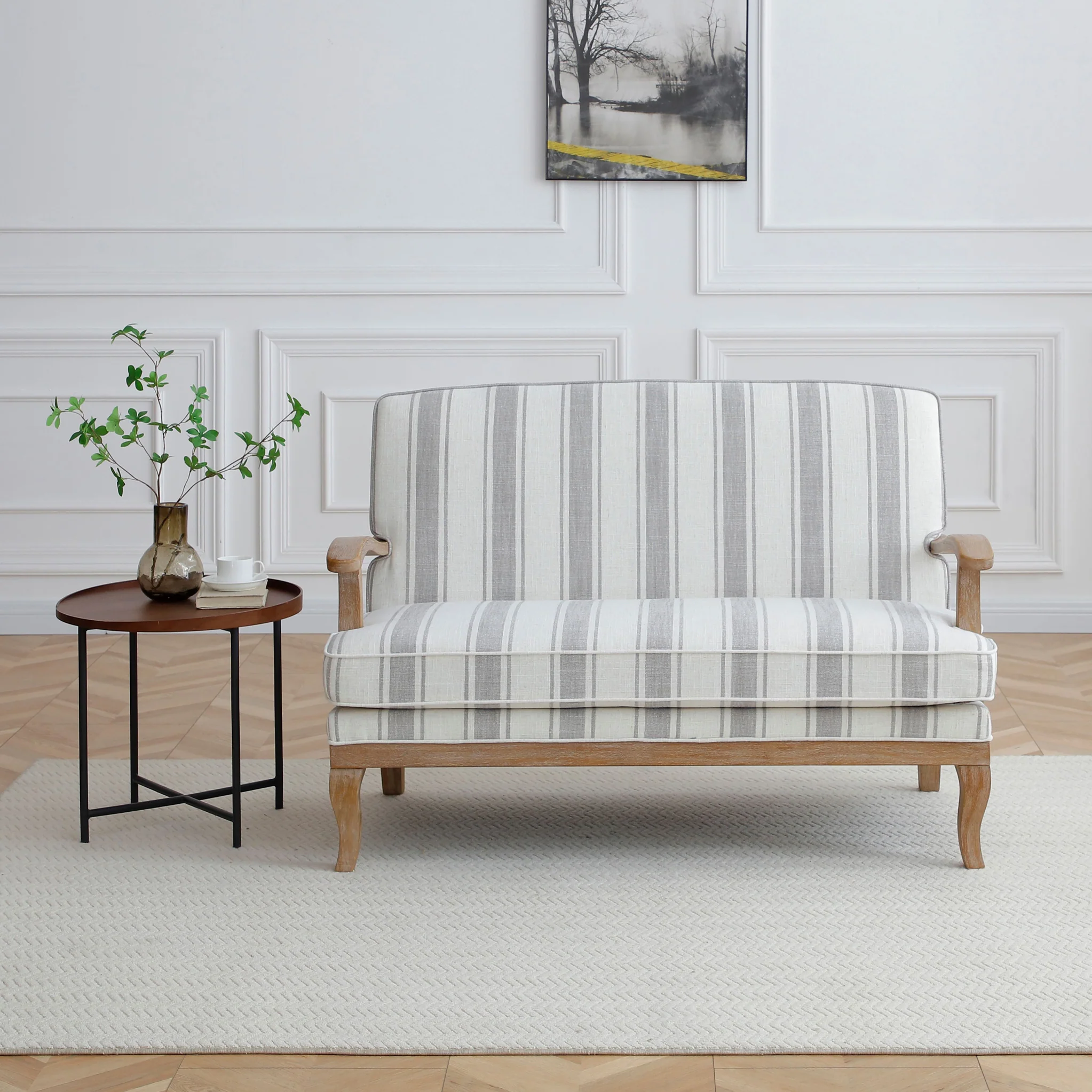 Sandringham Striped Linen 2 Seater Sofa - Image 3