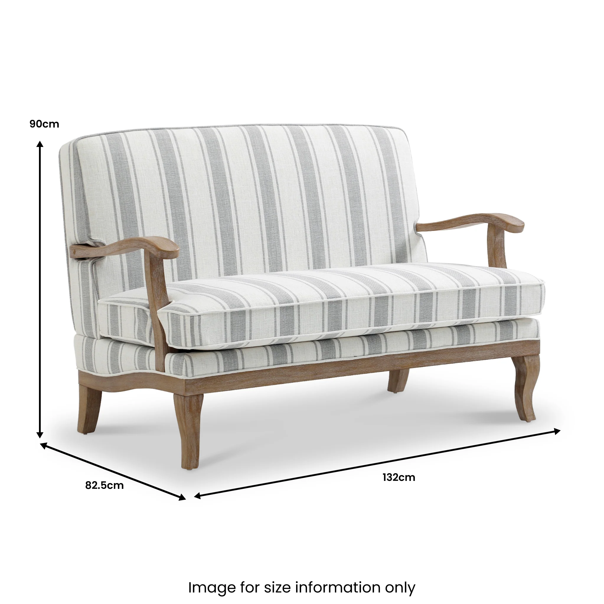 Sandringham Striped Linen 2 Seater Sofa - Image 9