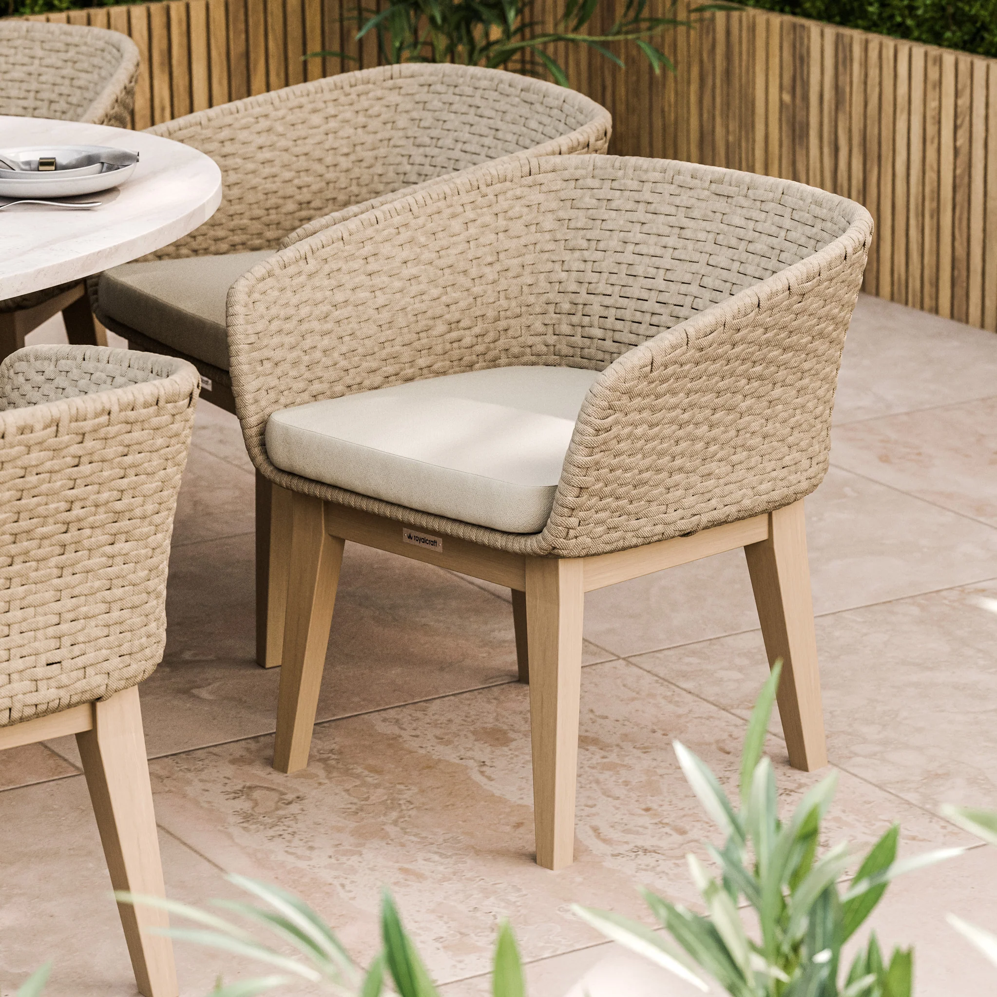 Saturn 8 Seater Ellipse D Conical Dining Set with Eden Dawn Dining Chairs - Image 3