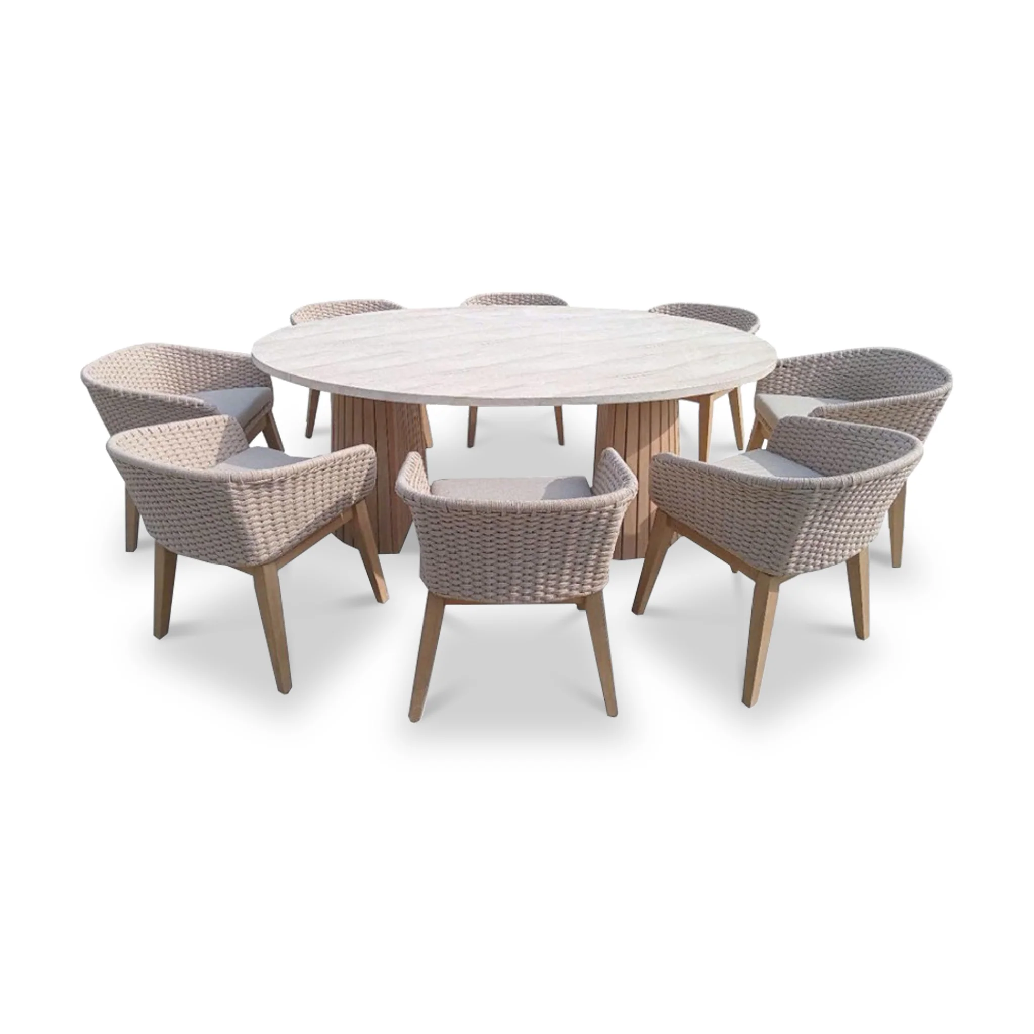 Saturn 8 Seater Ellipse D Conical Dining Set with Eden Dawn Dining Chairs - Image 5