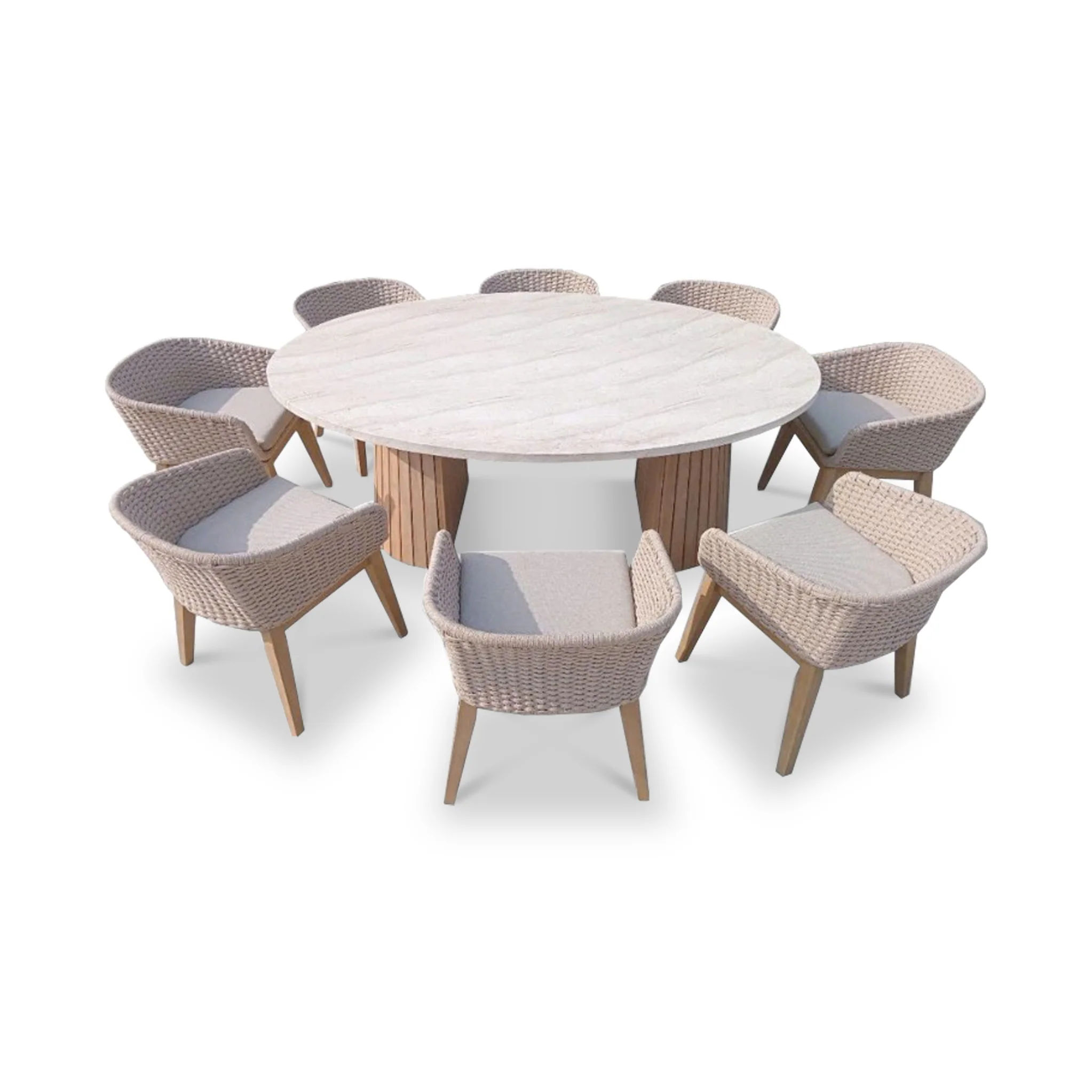 Saturn 8 Seater Ellipse D Conical Dining Set with Eden Dawn Dining Chairs - Image 6