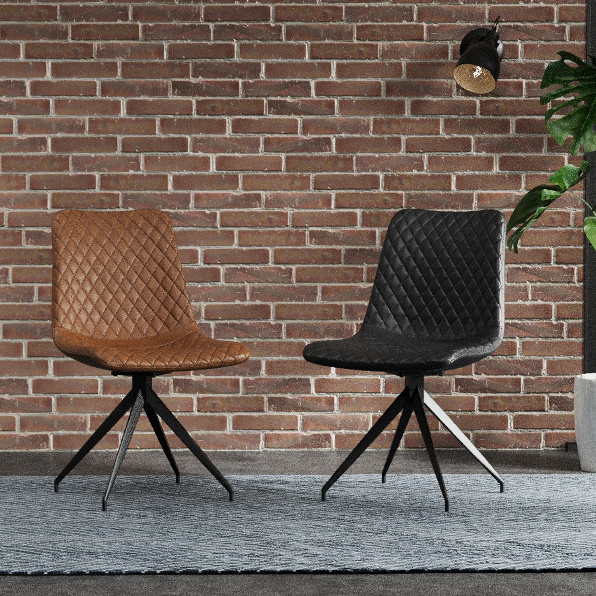 Saunder Faux Leather Swivel Dining Chair - Image 10