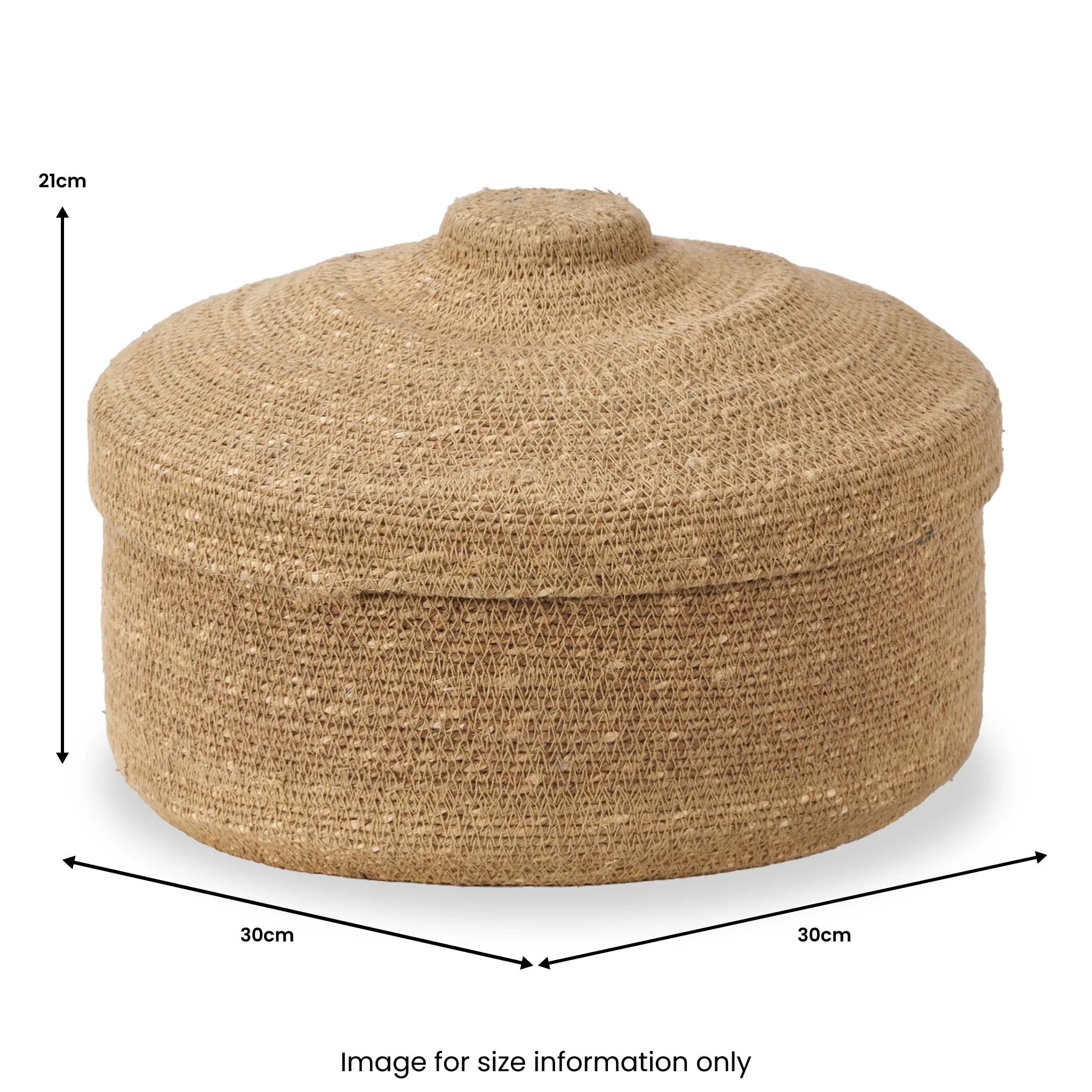 Seagrass Natural Lidded Round Basket - Image 10
