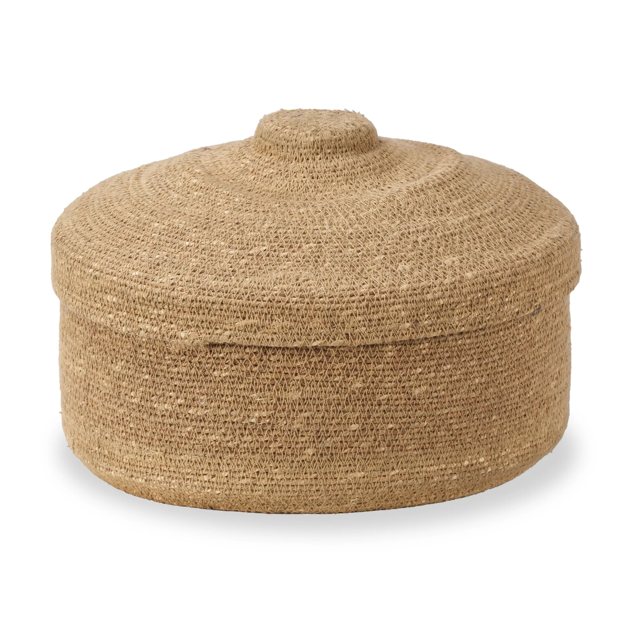 Seagrass Natural Lidded Round Basket - Image 4