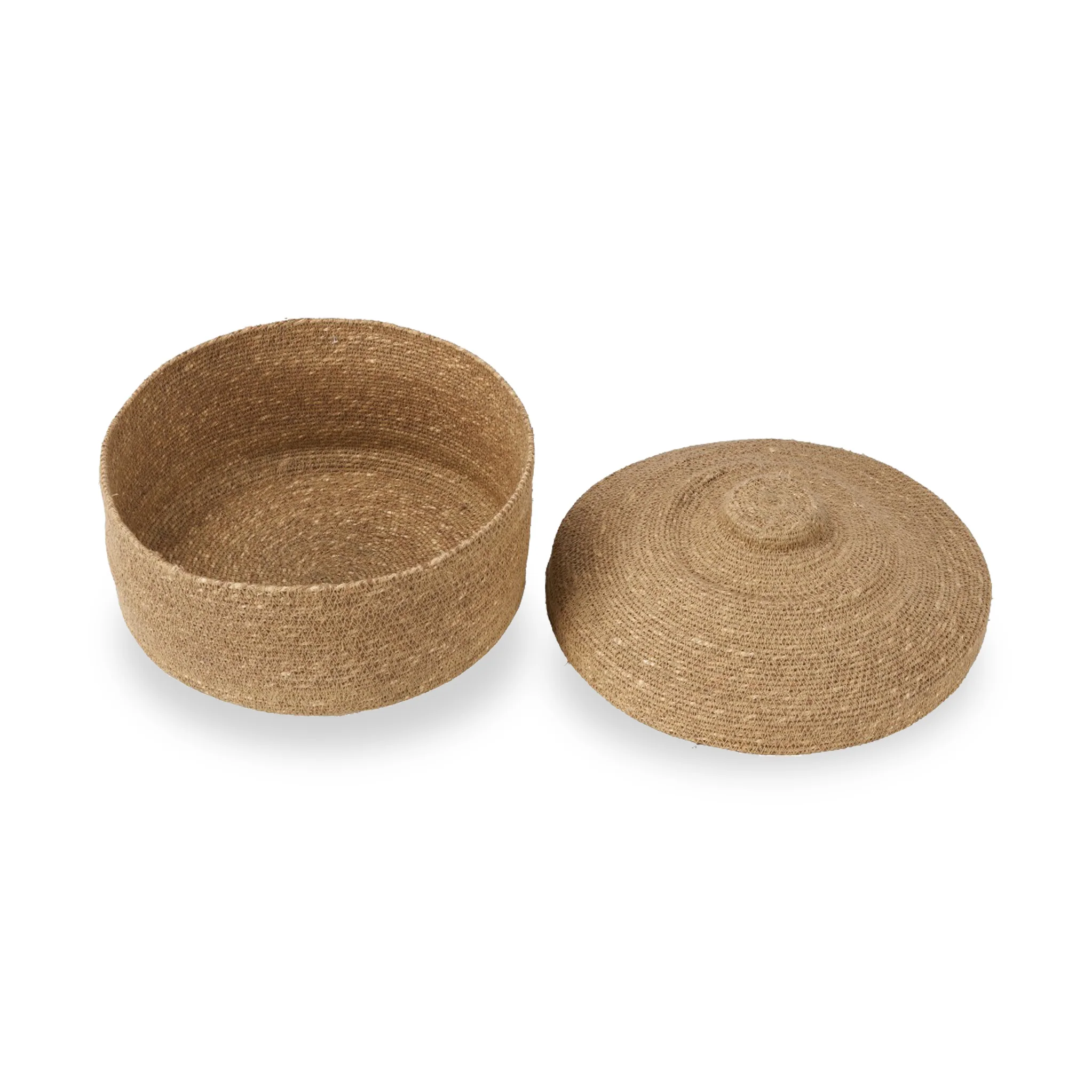 Seagrass Natural Lidded Round Basket - Image 8