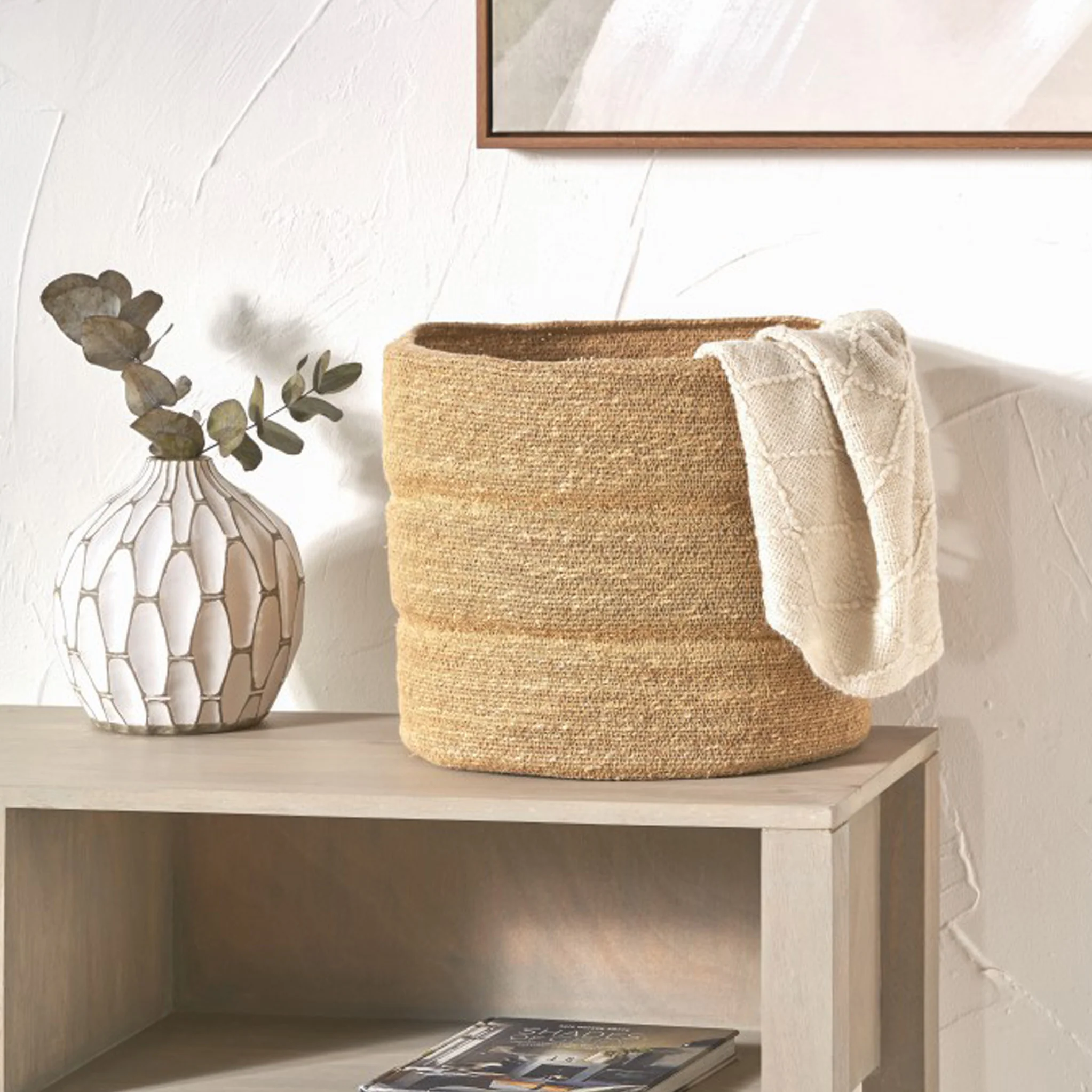 Seagrass Natural Ribbed Basket - Image 2