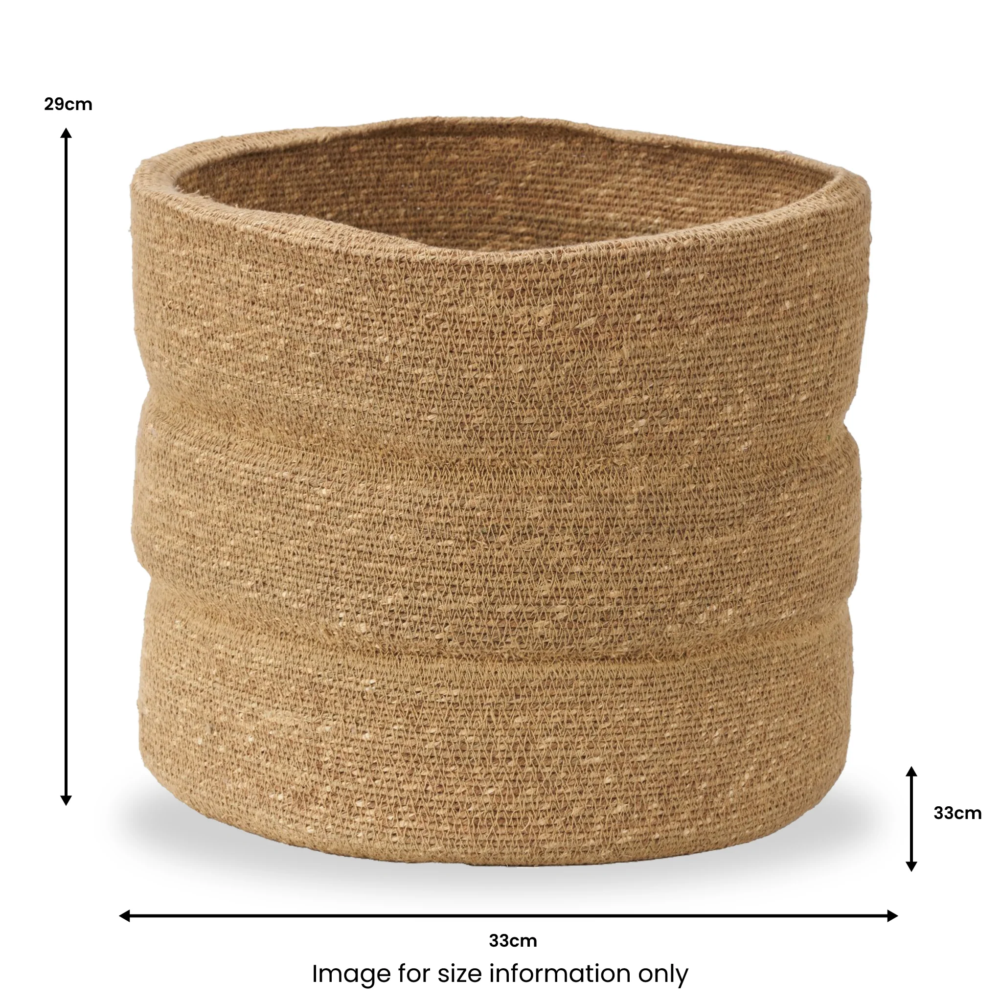 Seagrass Natural Ribbed Basket - Image 7