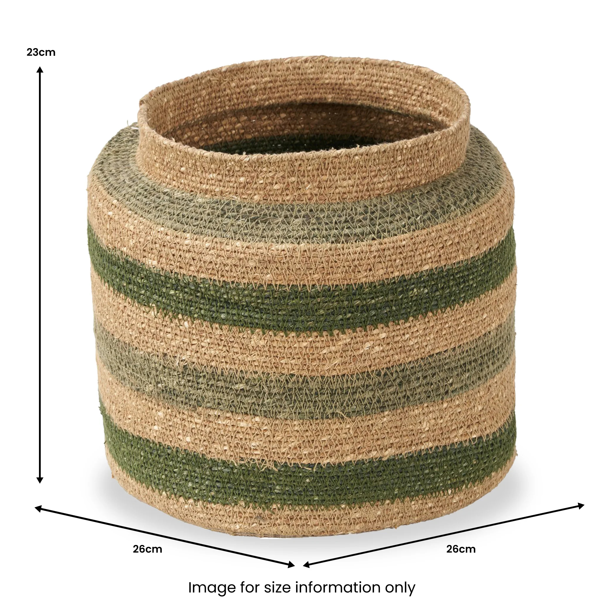 Seagrass Stripe Round Basket - Image 13