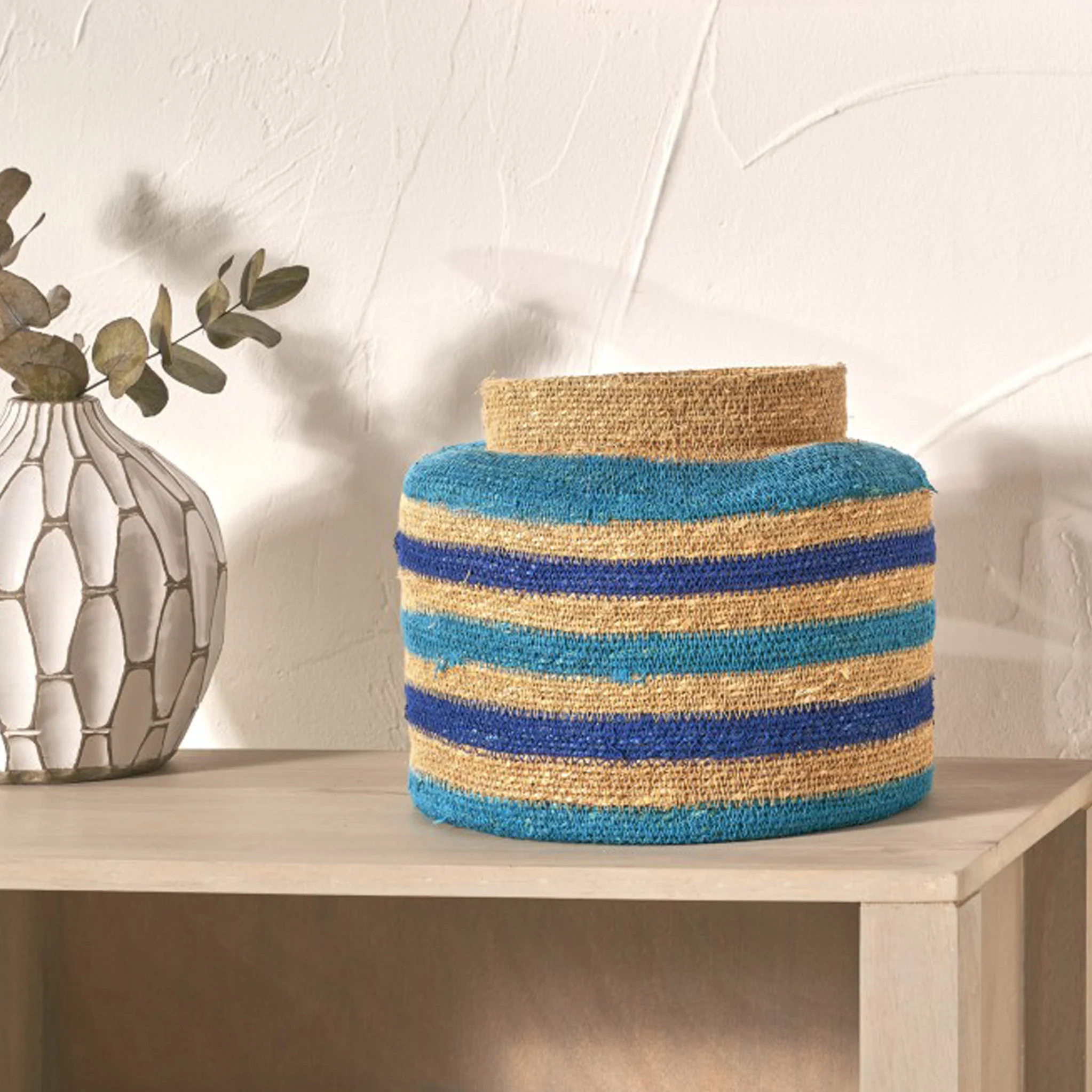 Seagrass Stripe Round Basket - Image 2