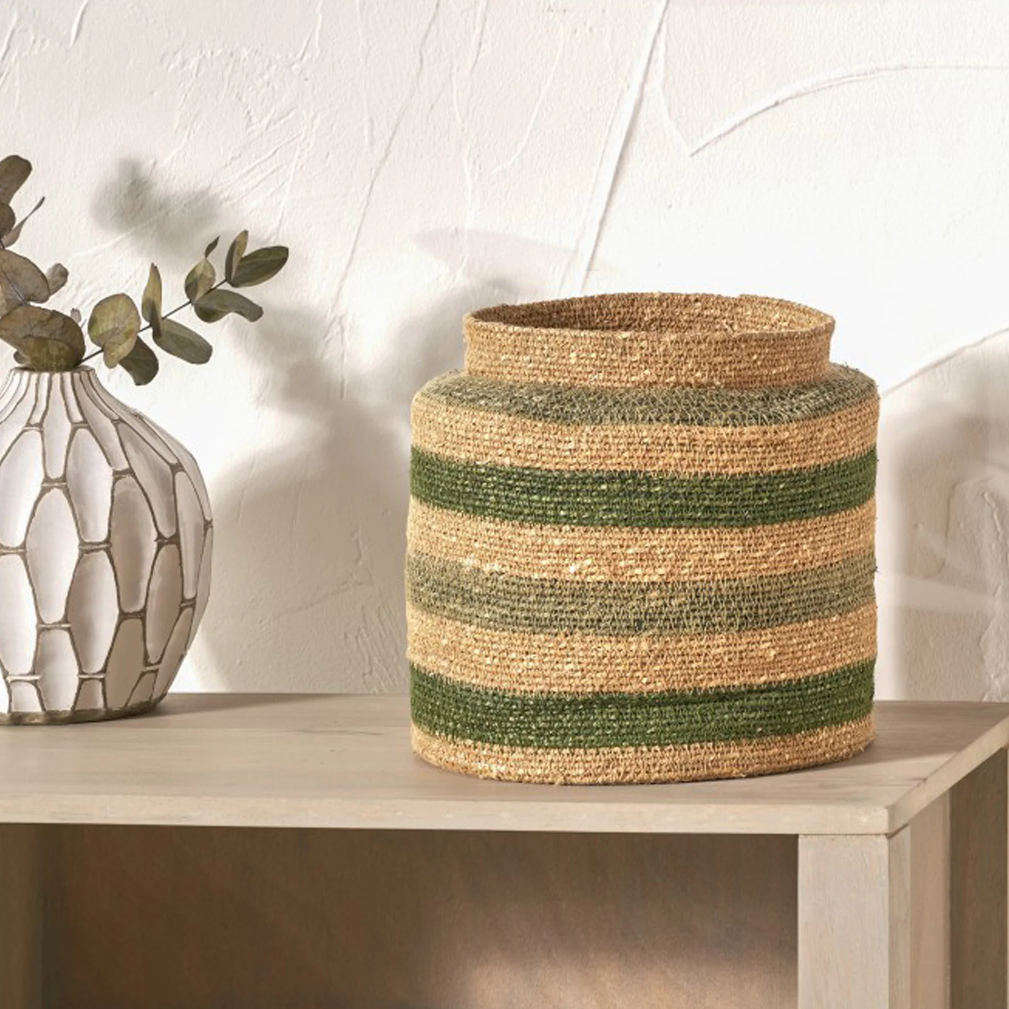 Seagrass Stripe Round Basket - Image 7