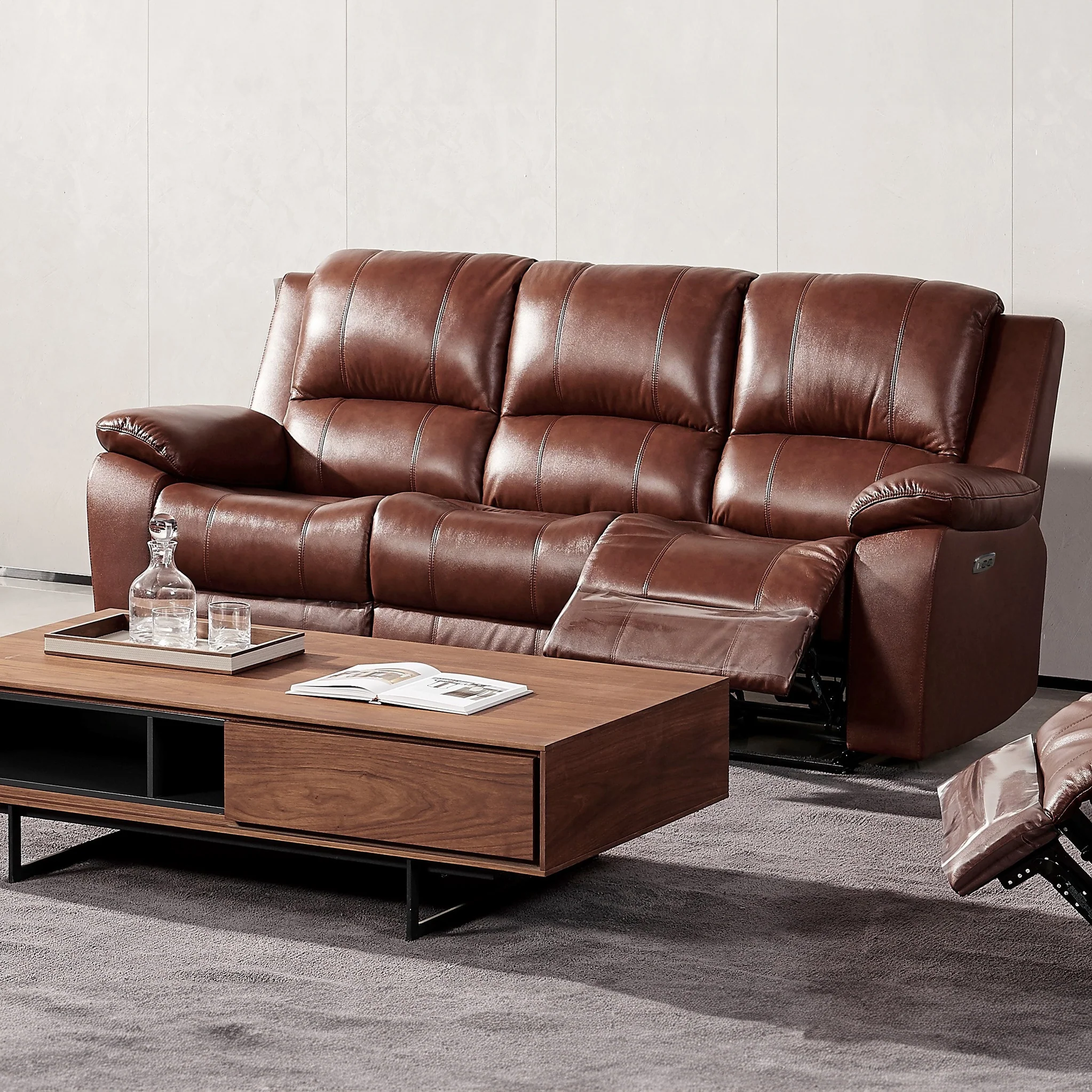 Selma Leather Power Recliner 3 Seater Sofa - Image 15
