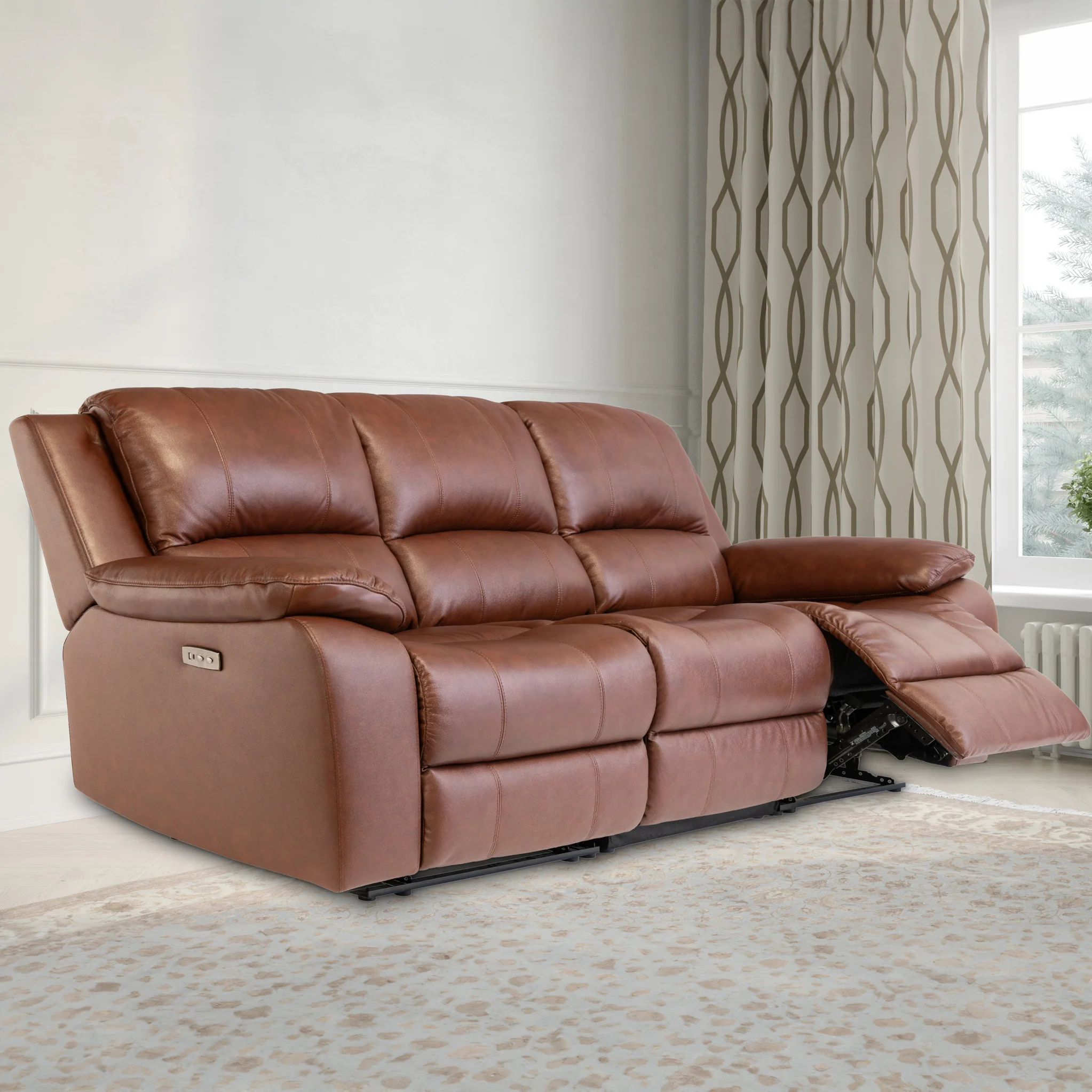Selma Leather Power Recliner 3 Seater Sofa - Image 16